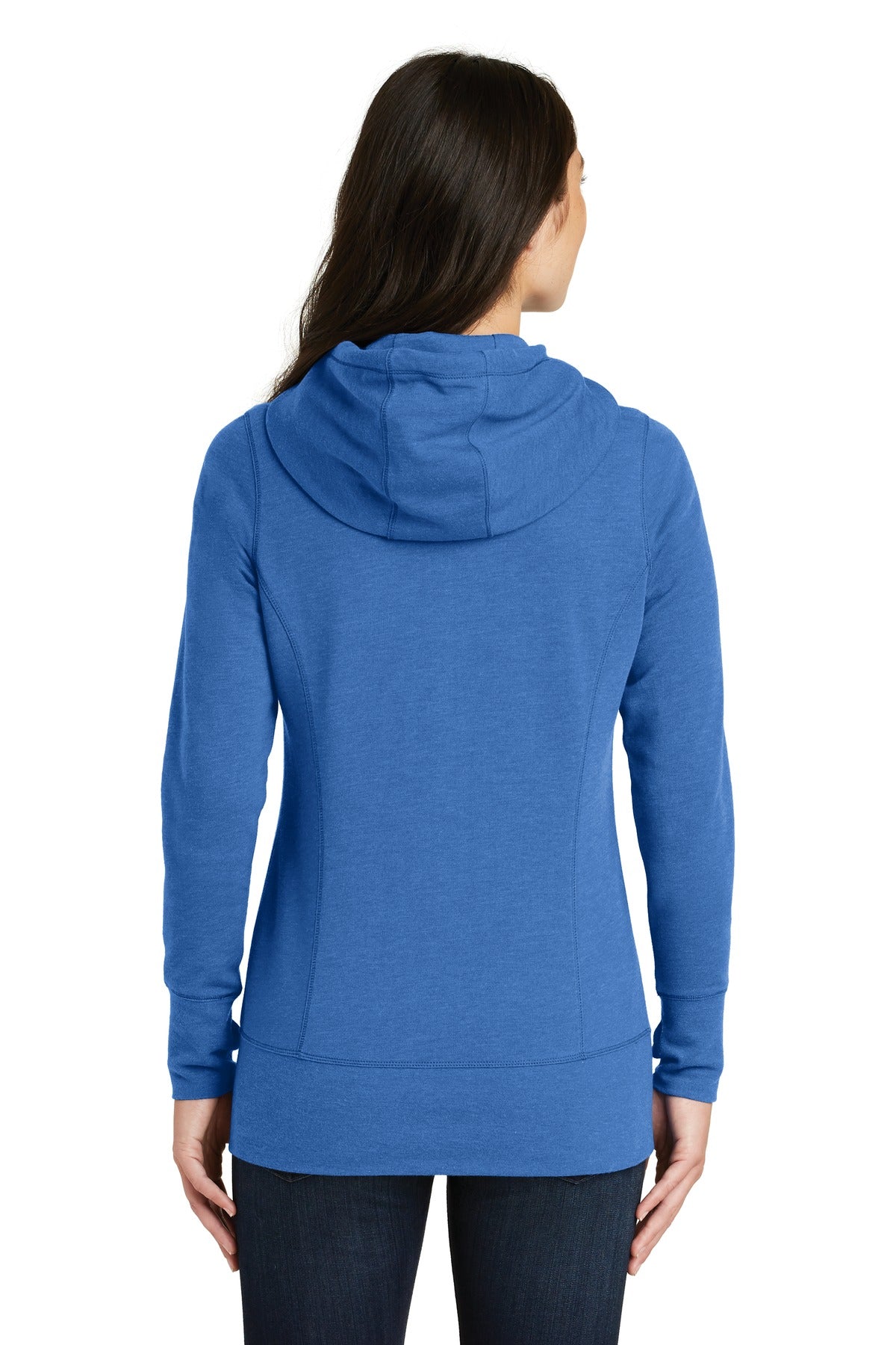 Royal Heather New Era Women's Tri-Blend Fleece Full-Zip Hoodie. LNEA511