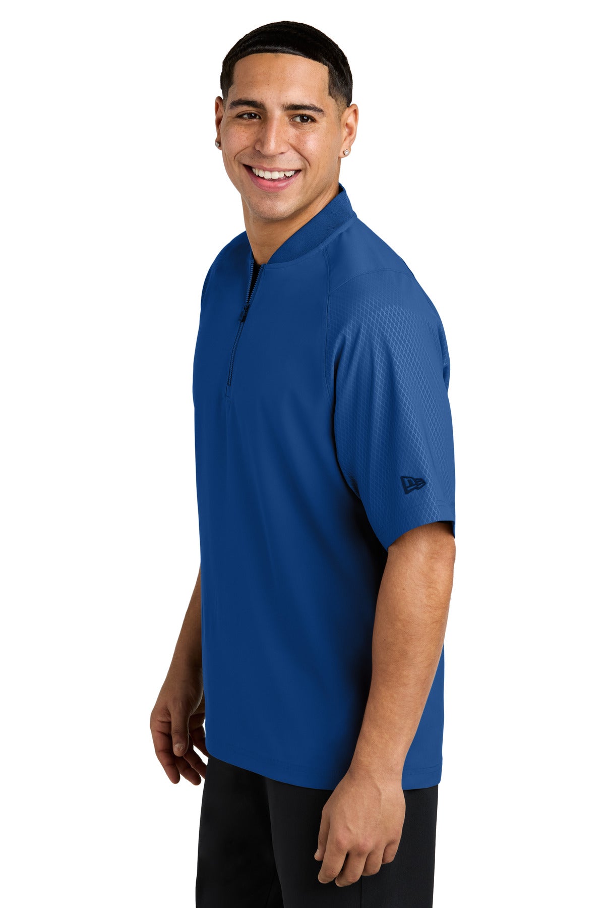 Royal New Era Cage Short Sleeve 1/4-Zip Jacket. NEA600