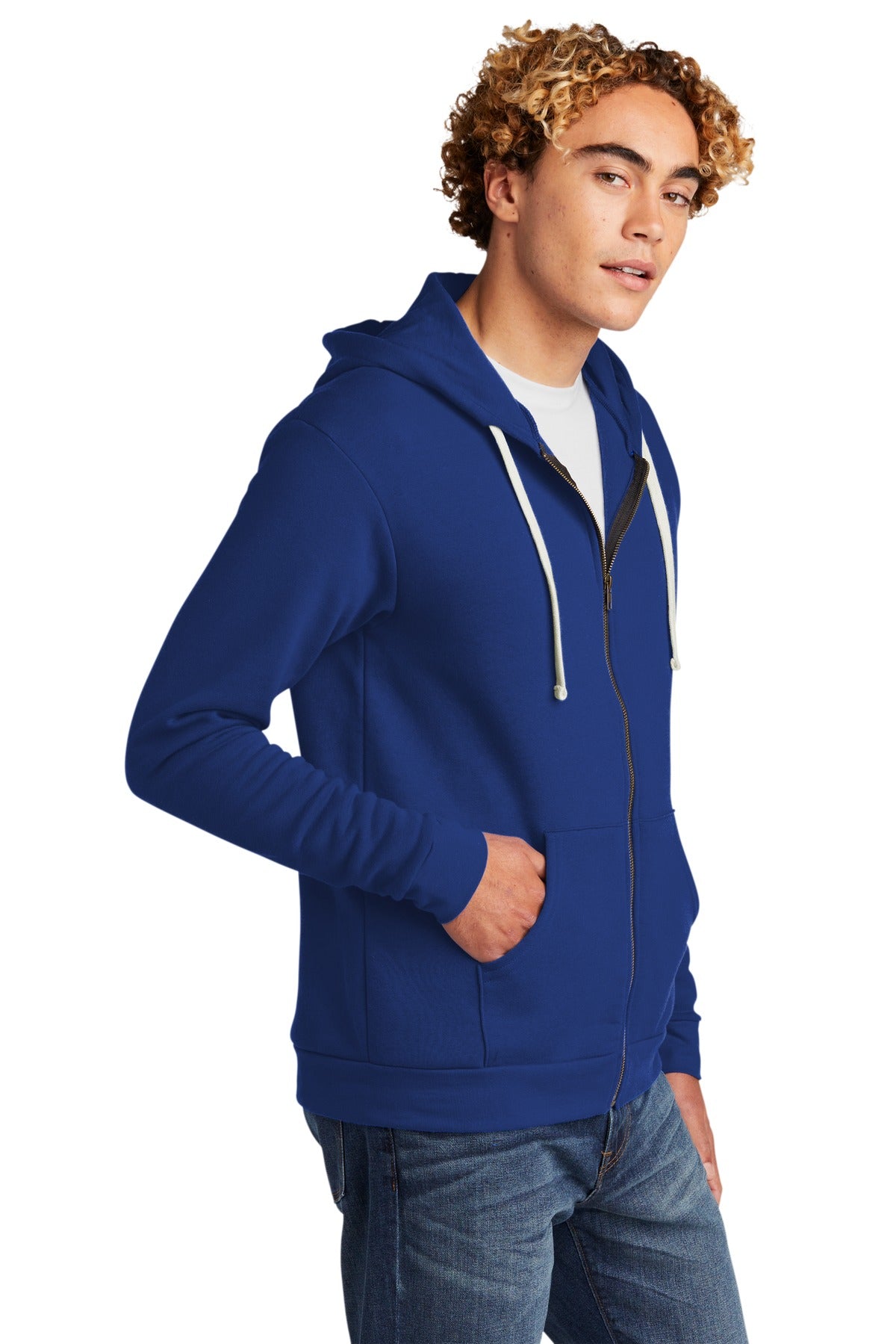 Royal Next Level Apparel Adult Santa Barbara Zip Hoodie. NL9602