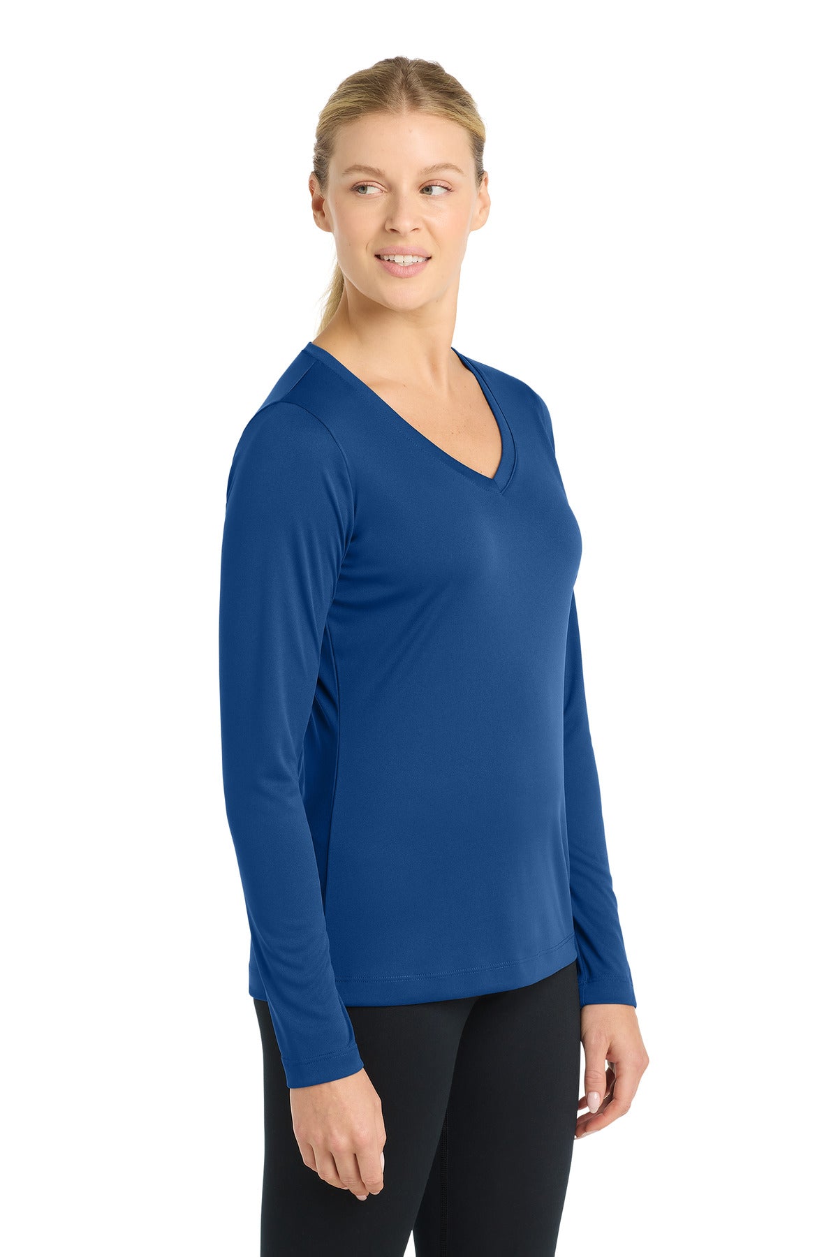 Royal Sport-Tek Women's Long Sleeve PosiCharge Competitor V-Neck Tee. LST353LS