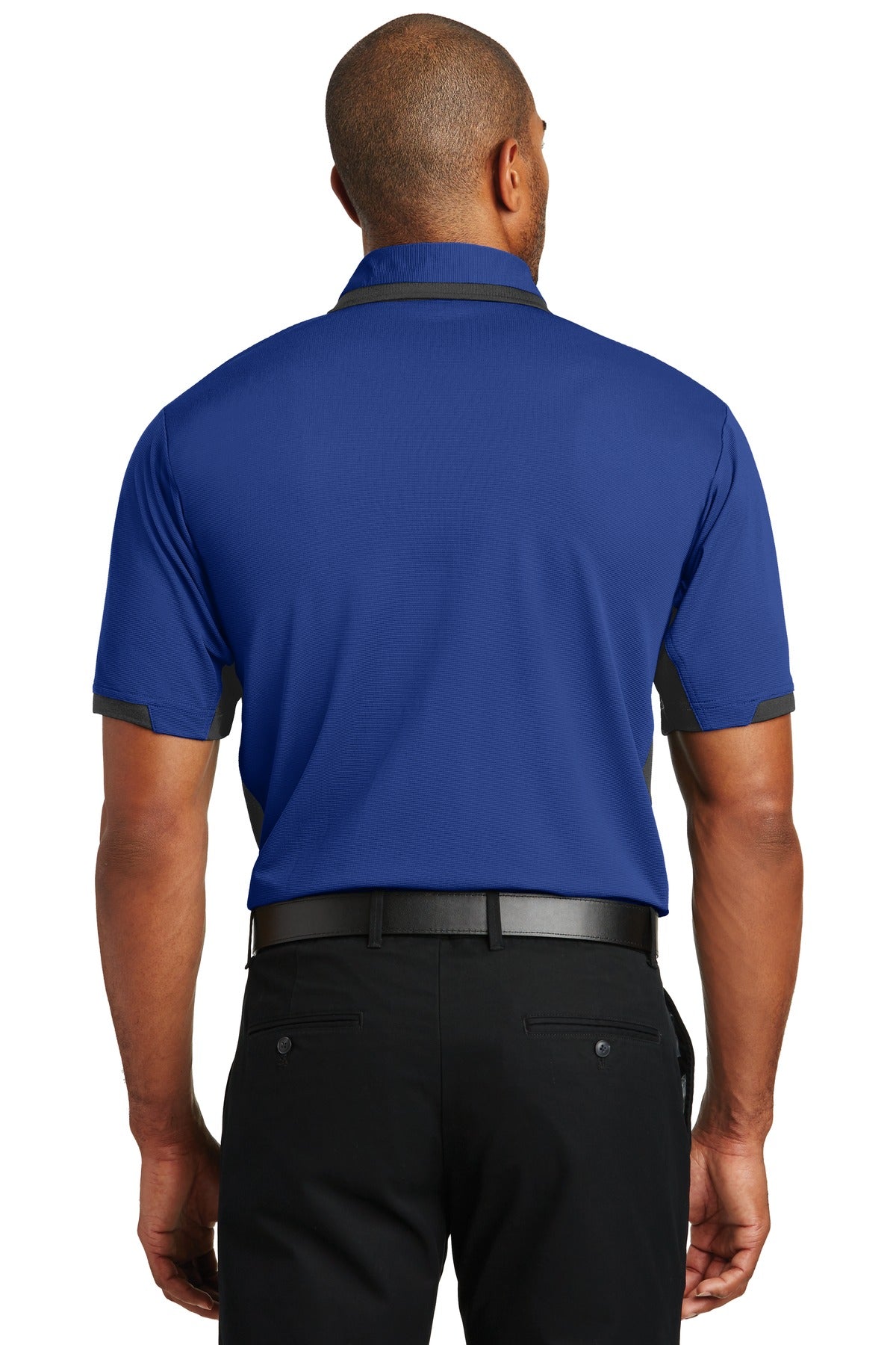 Royal/Black Port Authority Dry Zone Colorblock Ottoman Polo. K524