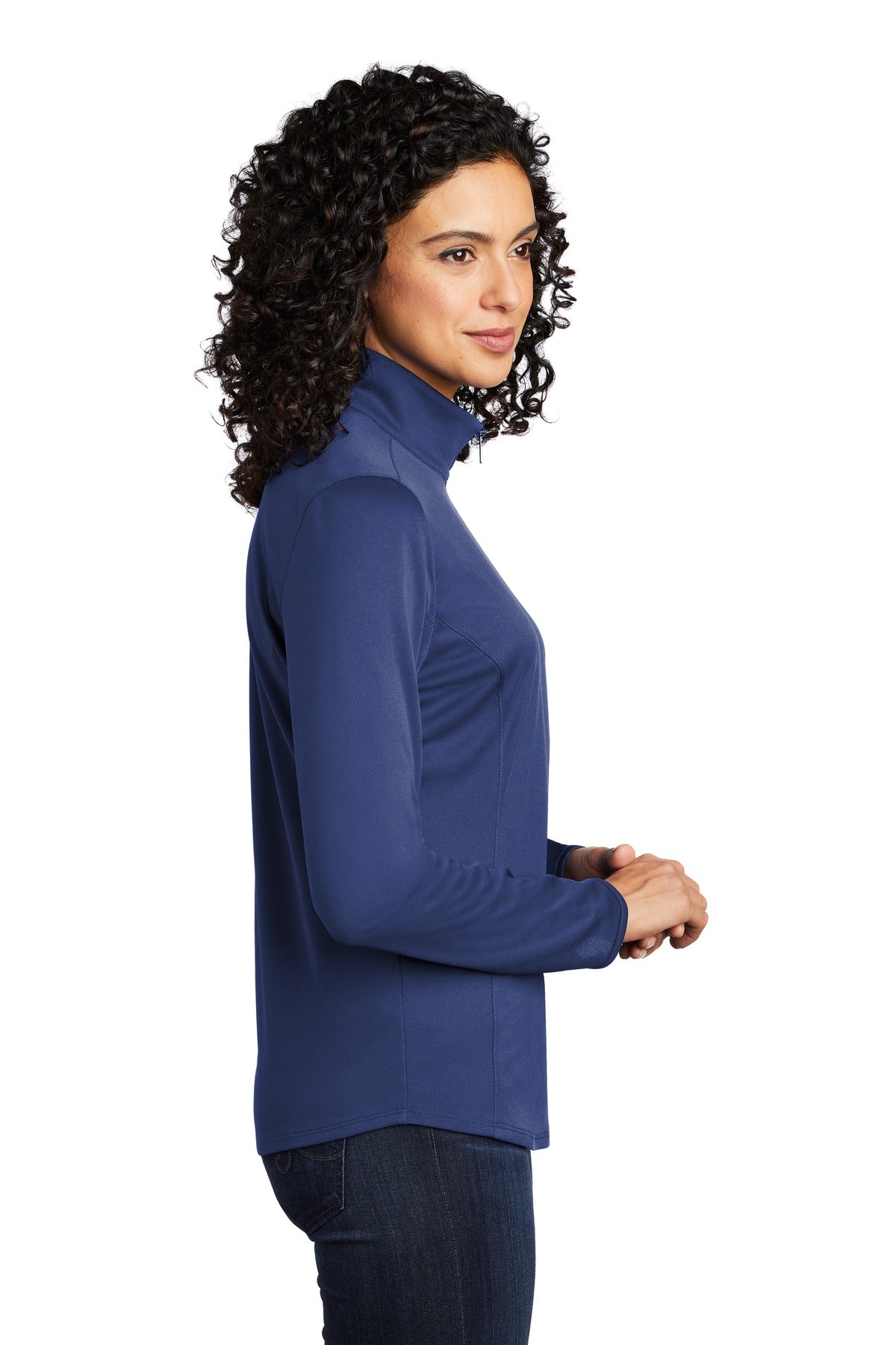 Royal/Steel Gy Port Authority Women's Silk Touch Performance 1/4-Zip LK584