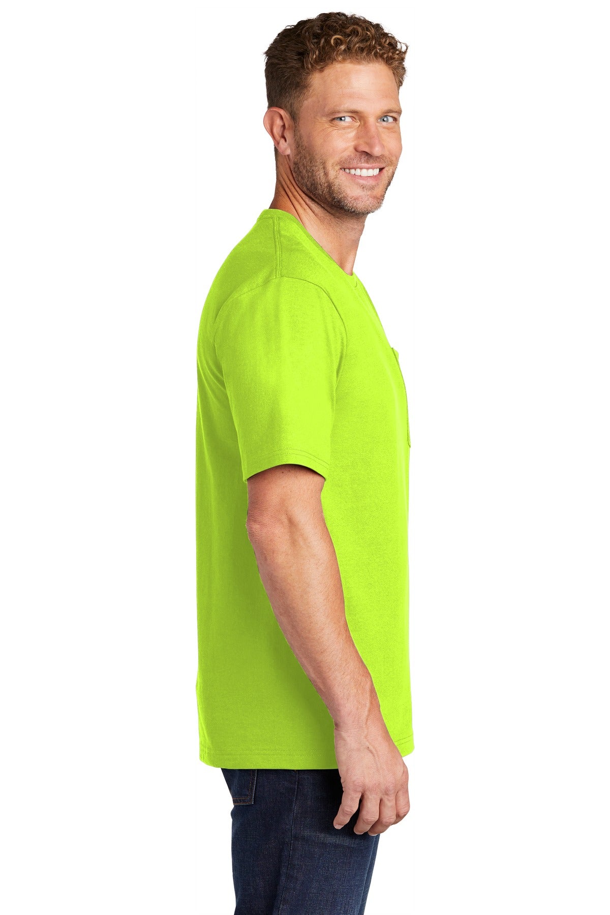 Safety Green CornerStone Workwear Pocket Tee CS430