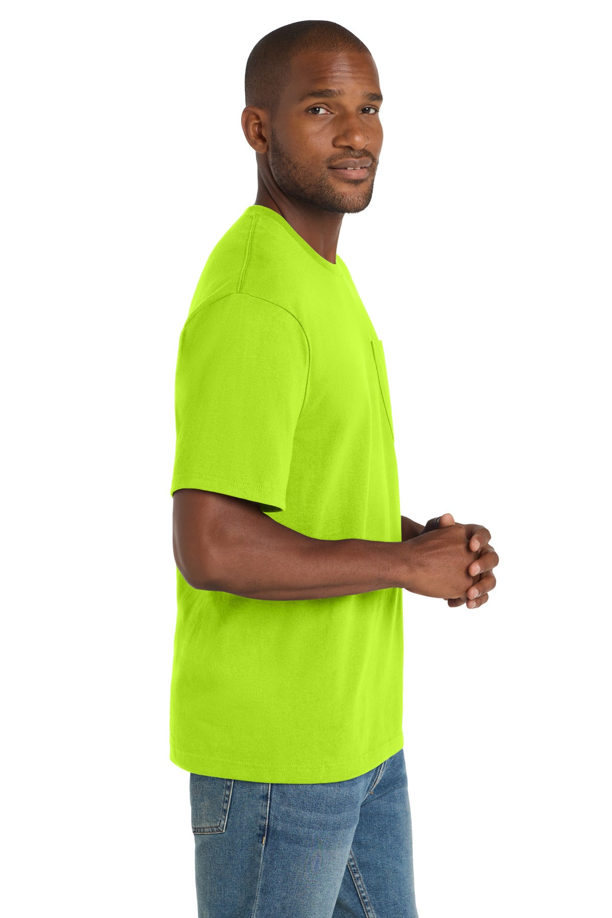 Safety Green CornerStone Workwear Pocket Tee CS430