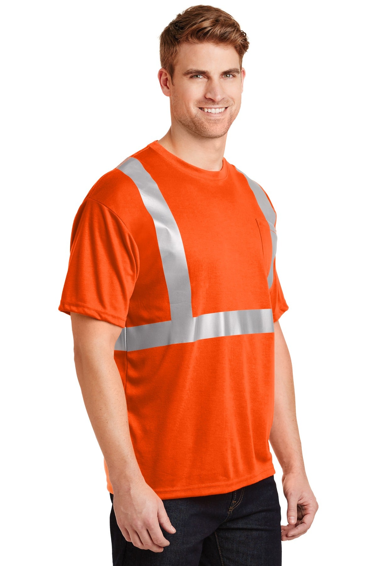 Safety Orange CornerStone - ANSI 107 Class 2 Safety T-Shirt. CS401