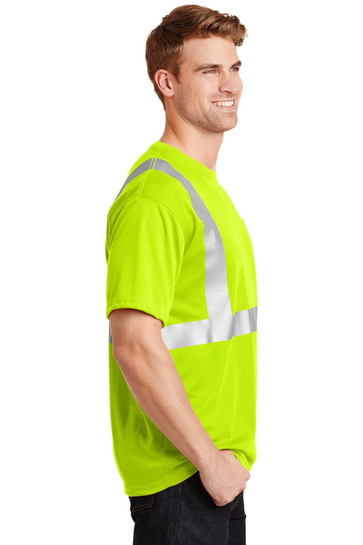 Safety Yellow CornerStone - ANSI 107 Class 2 Safety T-Shirt. CS401