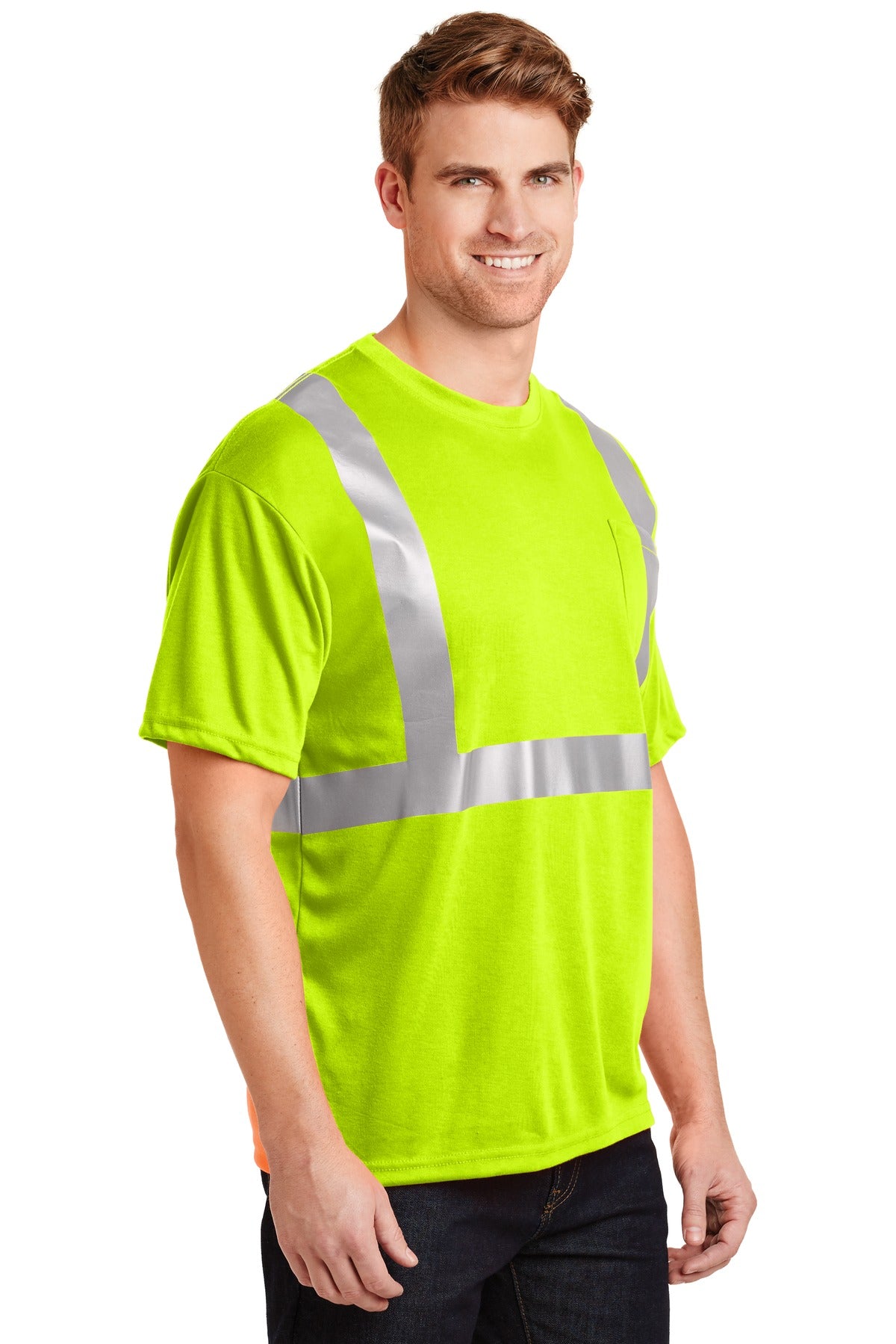 Safety Yellow CornerStone - ANSI 107 Class 2 Safety T-Shirt. CS401