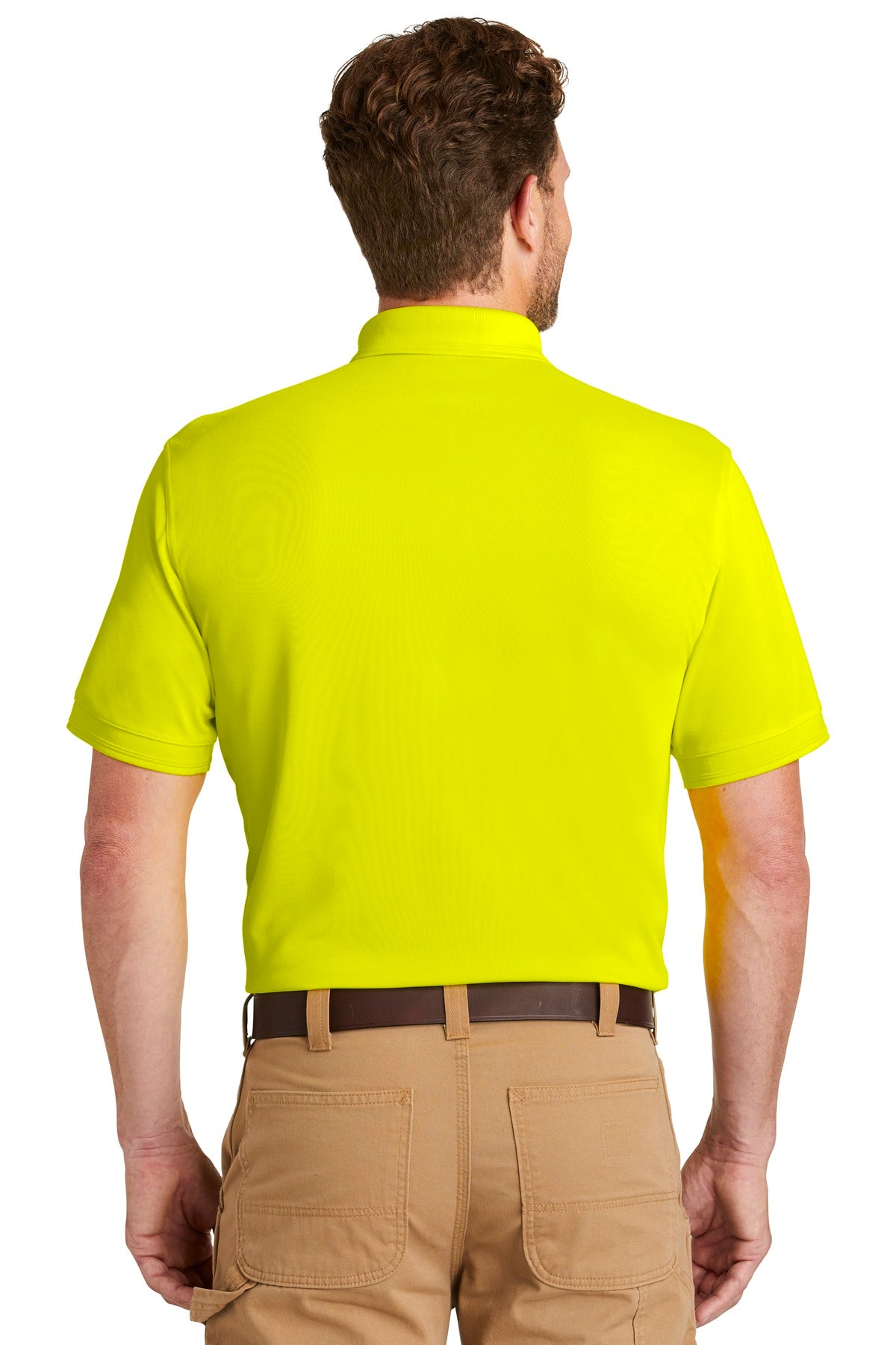 Safety Yellow CornerStone Industrial Snag-Proof Pique Pocket Polo. CS4020P