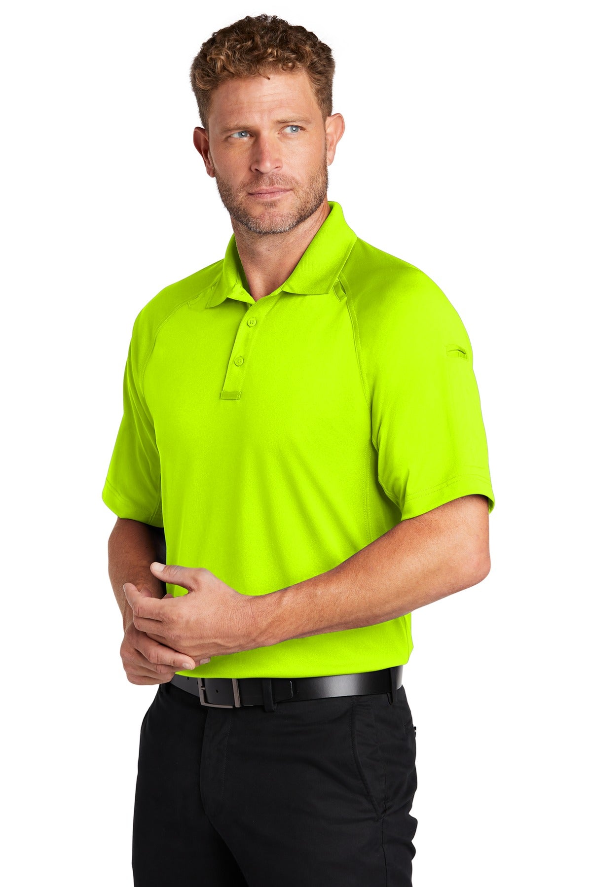 Safety Yellow CornerStone Select Lightweight Snag-Proof Tactical Polo. CS420
