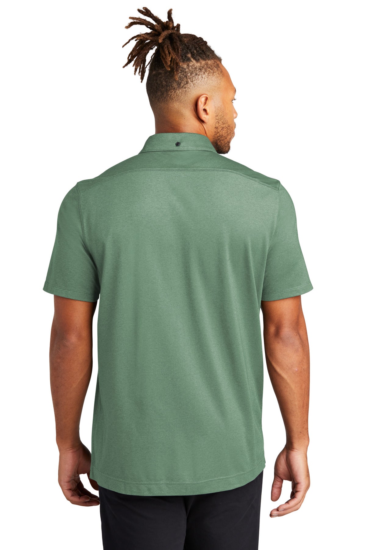 SageHthr Mercer+Mettle Stretch Pique Full-Button Polo MM1006