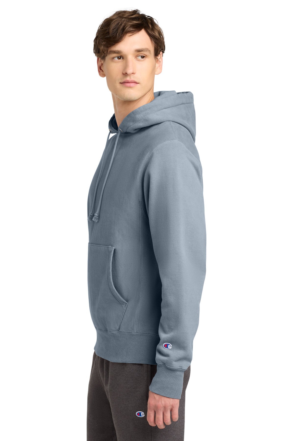 Saltwater Champion Reverse Weave Garment-Dyed Hooded Sweatshirt. GDS101