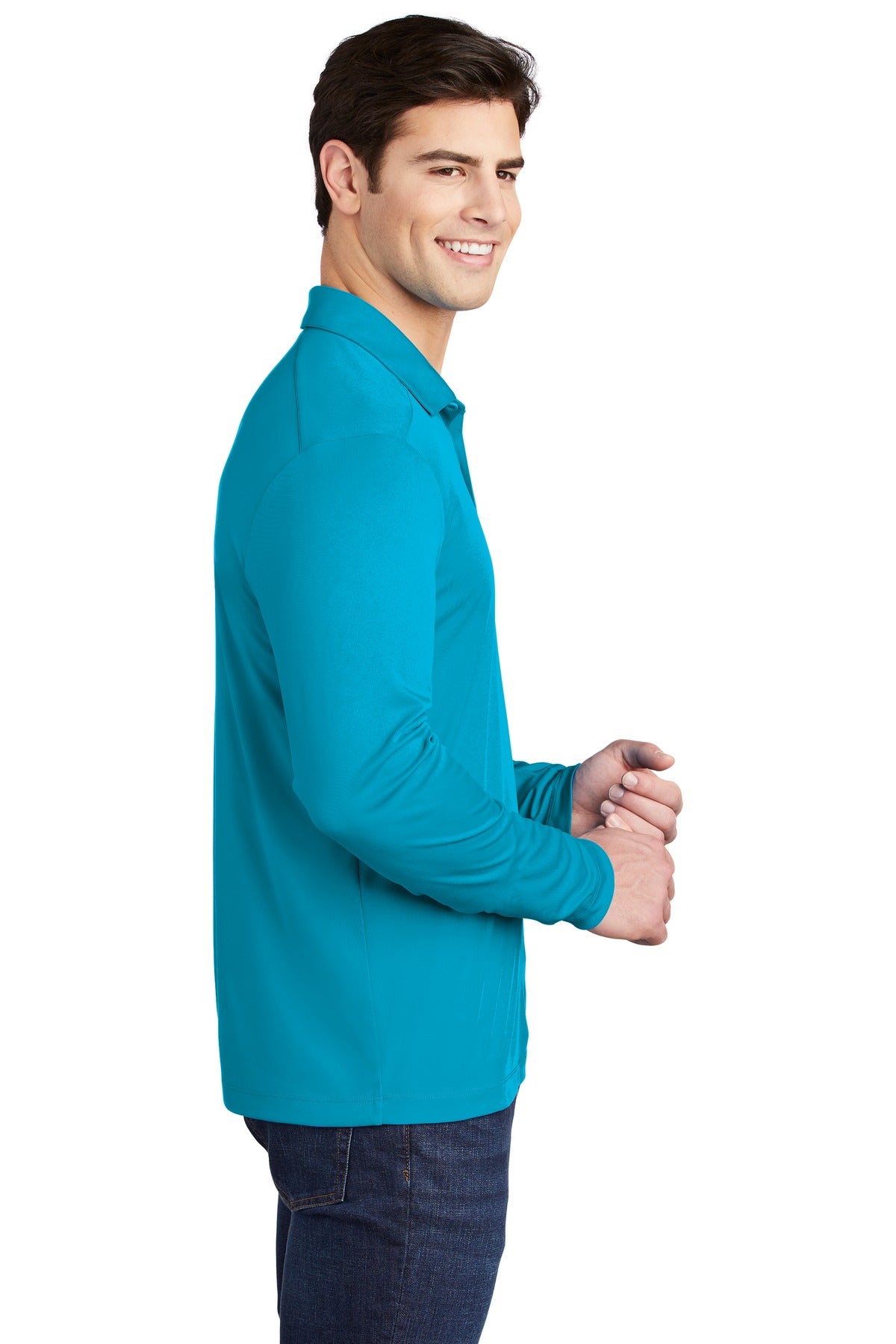 Sapphire Sport-Tek Posi-UV Pro Long Sleeve Polo. ST520LS