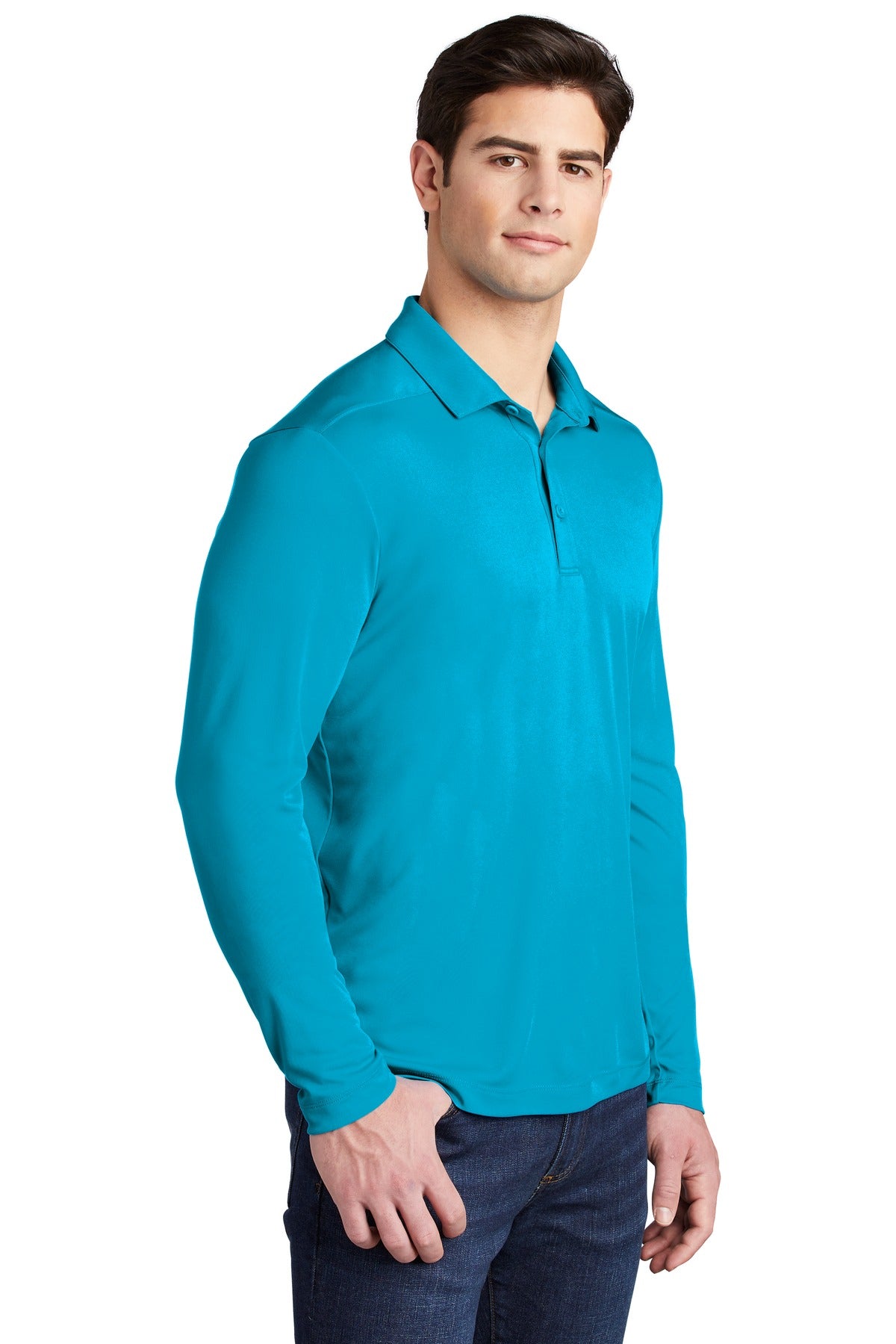 Sapphire Sport-Tek Posi-UV Pro Long Sleeve Polo. ST520LS