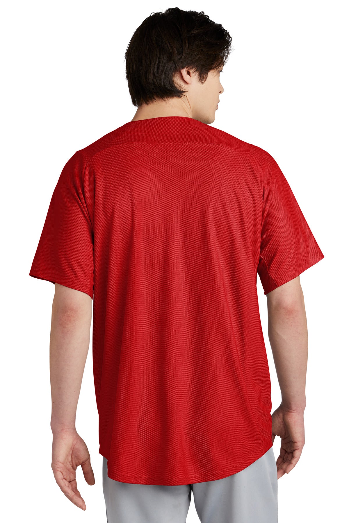 Scarlet New Era Diamond Era Full-Button Jersey. NEA220