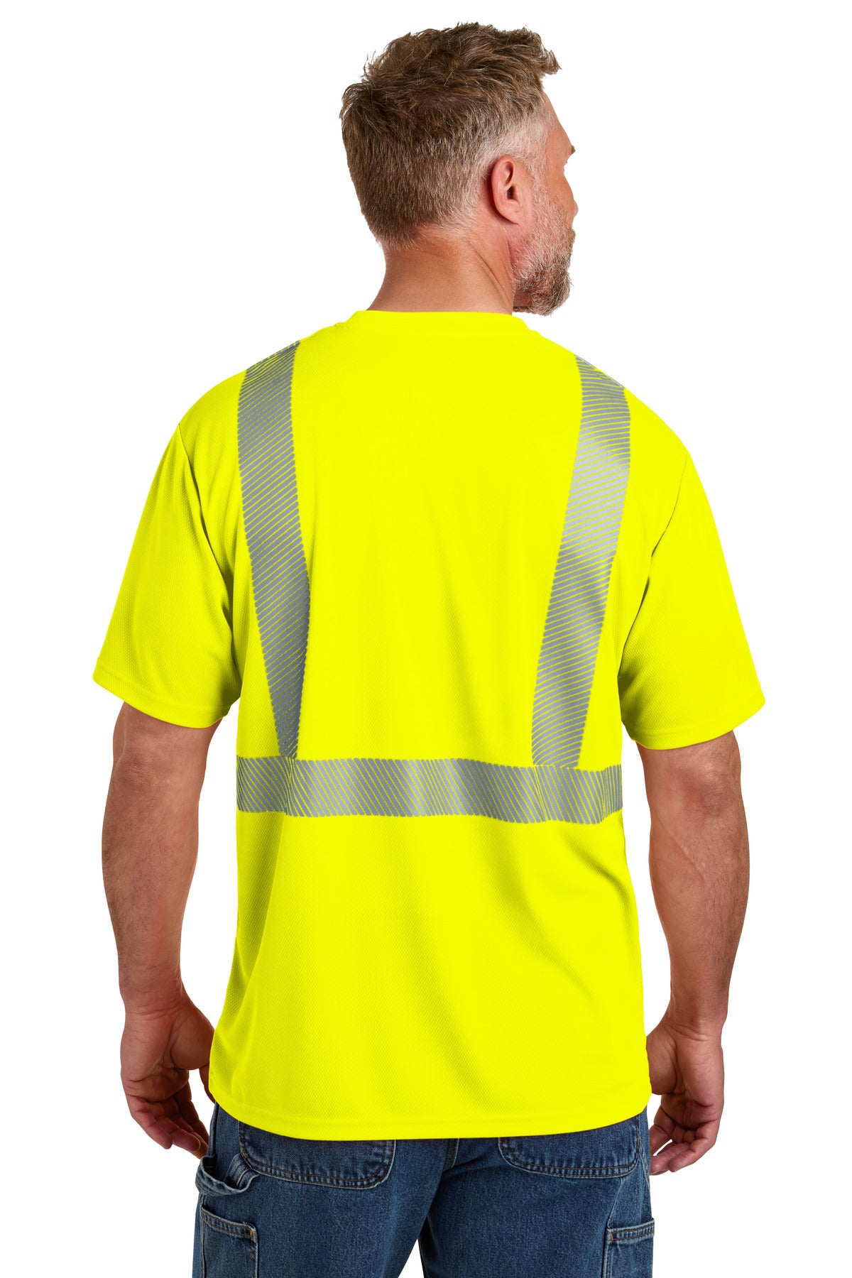 SftyYellow CornerStone ANSI 107 Class 2 Segmented Tape Tee CS204