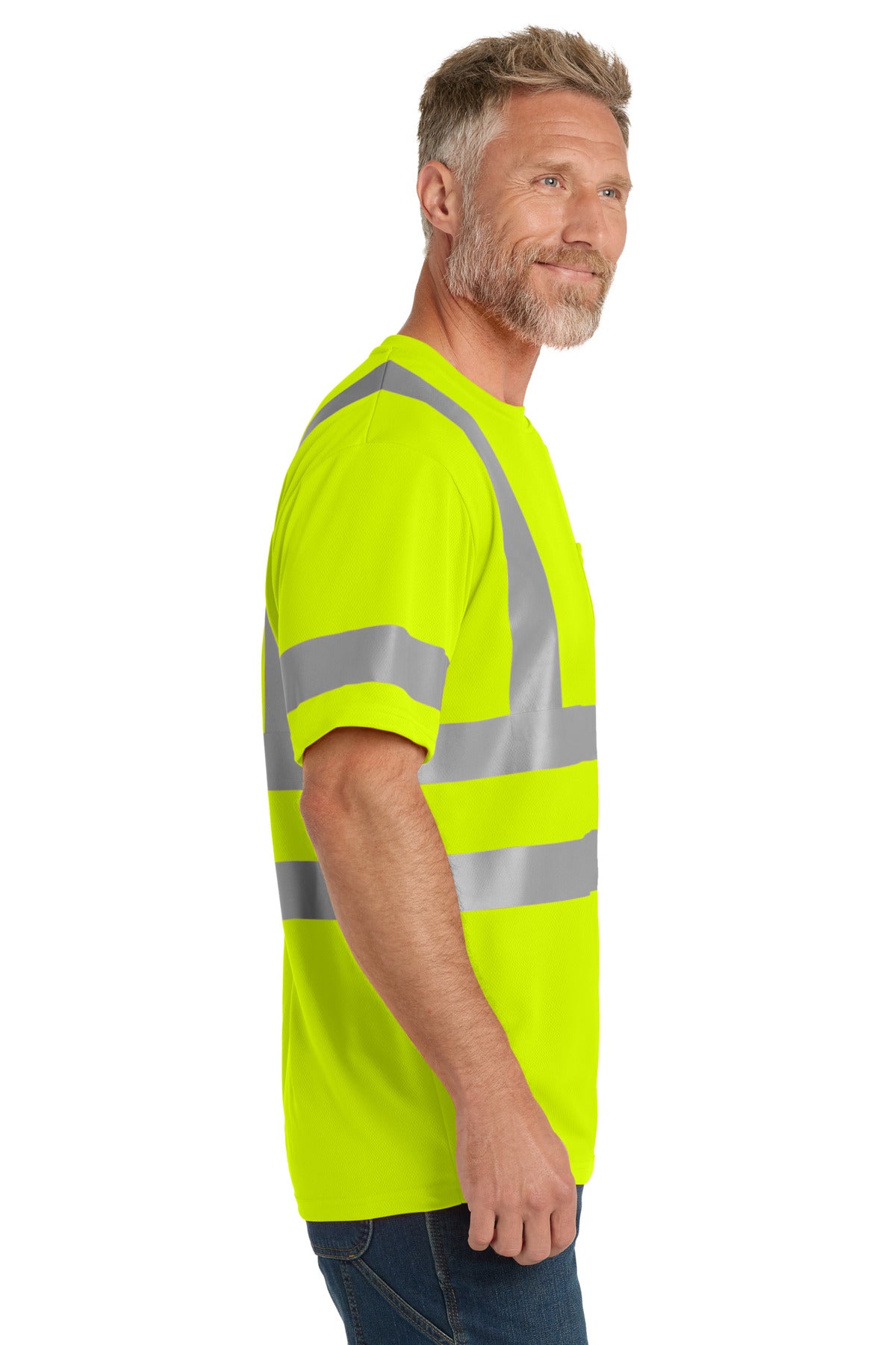 SftyYellow CornerStone ANSI 107 Class 3 Mesh Tee. CS202