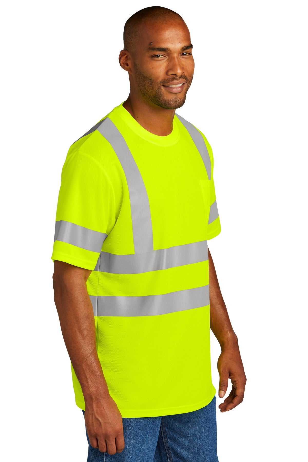 SftyYellow CornerStone ANSI 107 Class 3 Mesh Tee. CS202