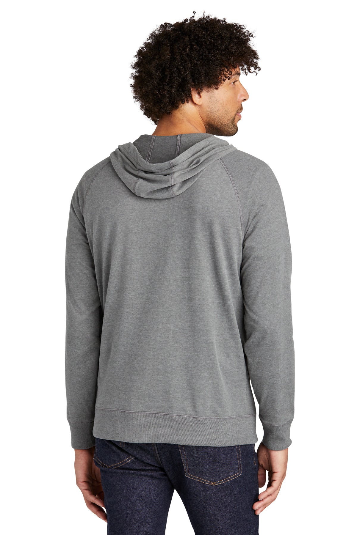 Shadow Grey He New Era Sueded Cotton Blend Full-Zip Hoodie. NEA122