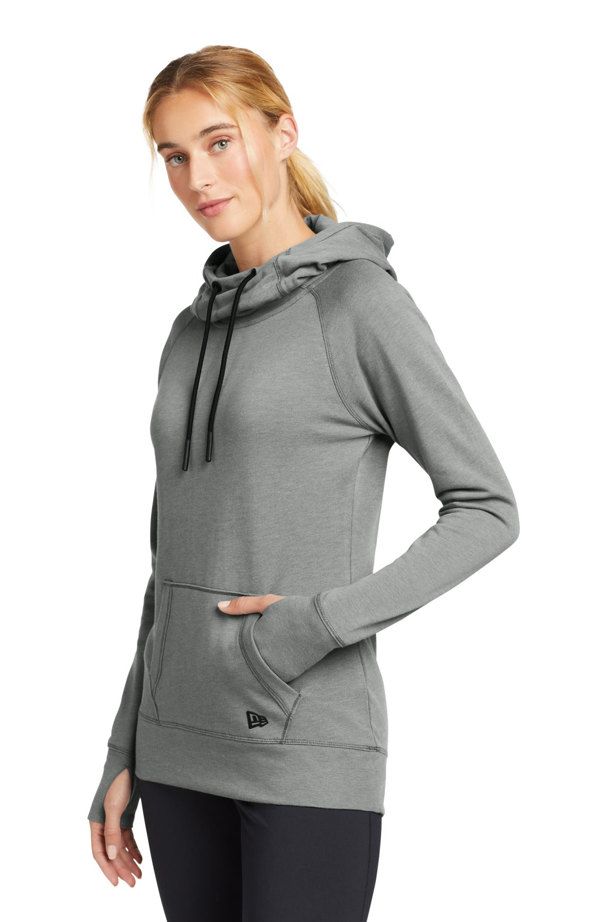 Shadow Grey He New Era Women's Tri-Blend Fleece Pullover Hoodie. LNEA510