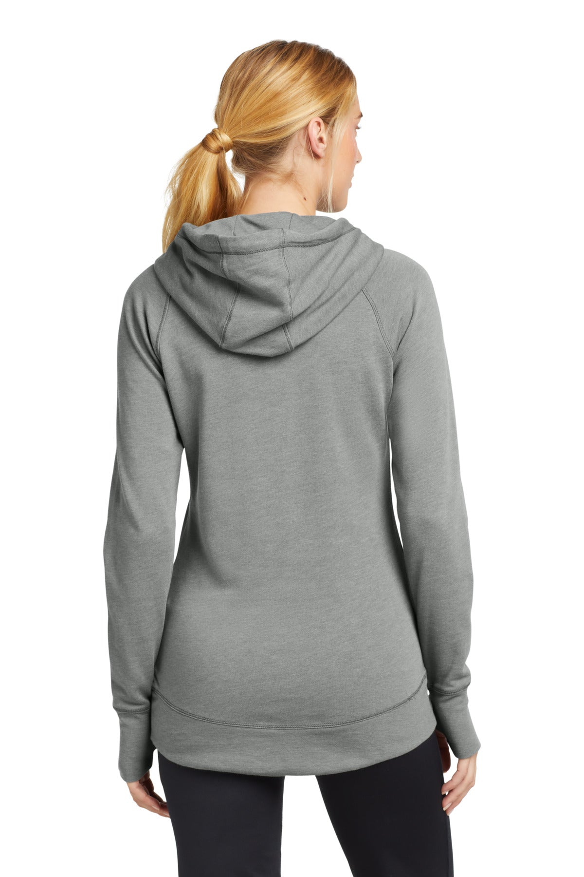 Shadow Grey He New Era Women's Tri-Blend Fleece Pullover Hoodie. LNEA510