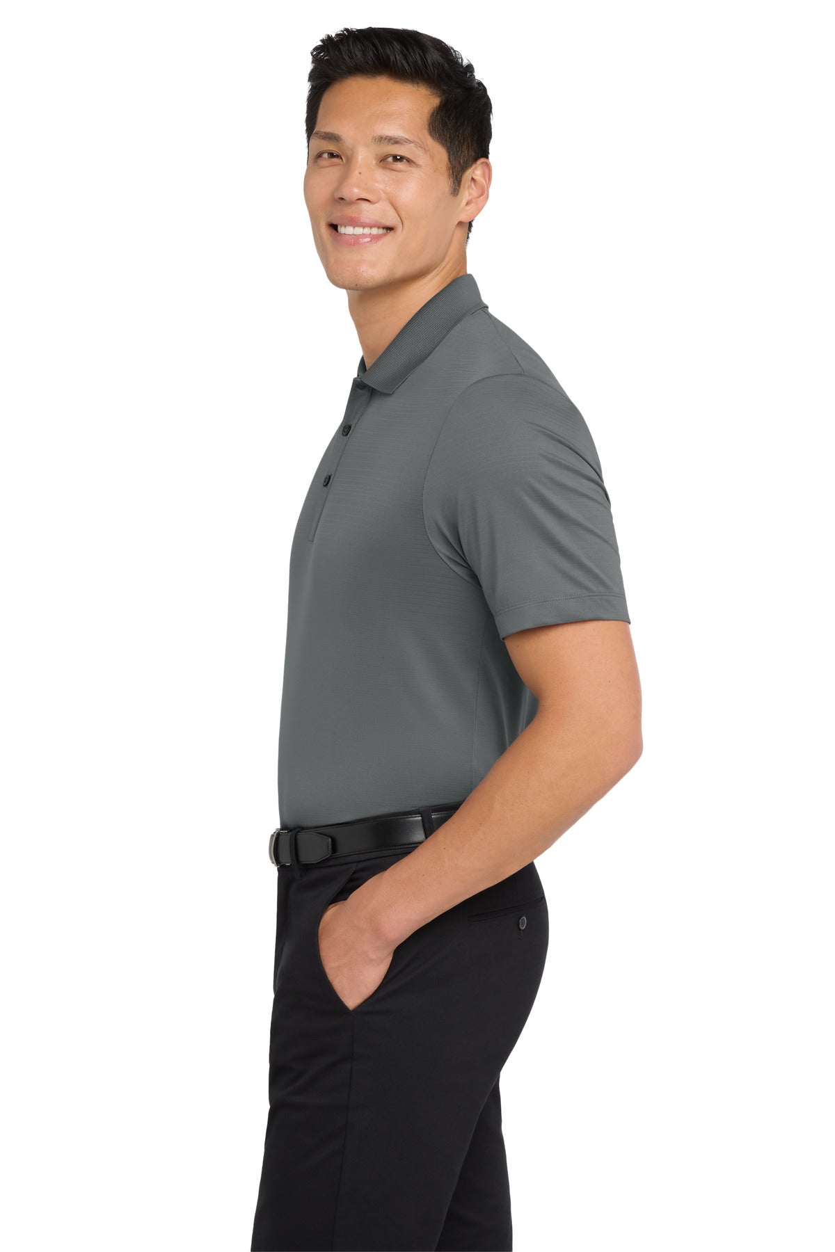 Shadow Grey Port Authority Eclipse Stretch Polo. K587