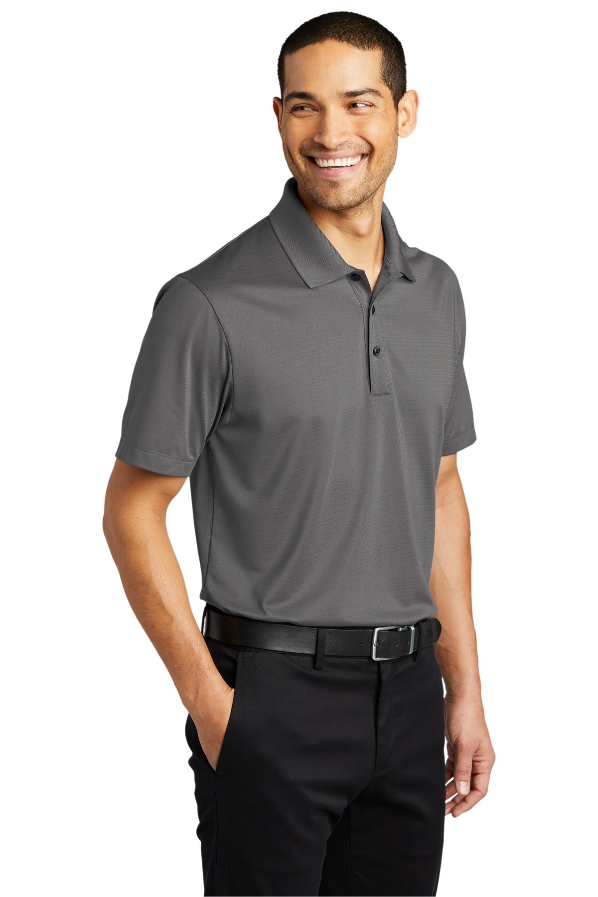 Shadow Grey Port Authority Eclipse Stretch Polo. K587