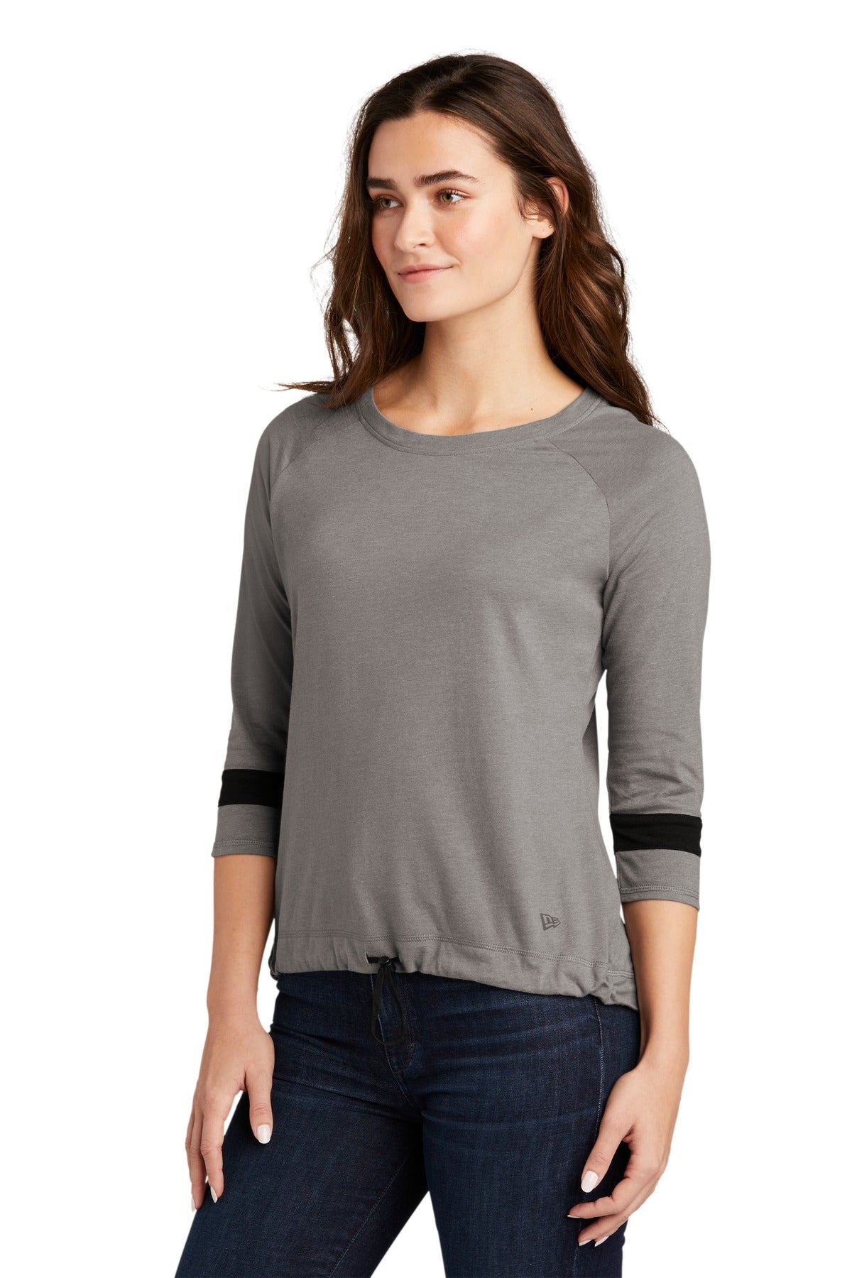 ShGy/BlkSd New Era Women's Tri-Blend 3/4-Sleeve Tee LNEA136
