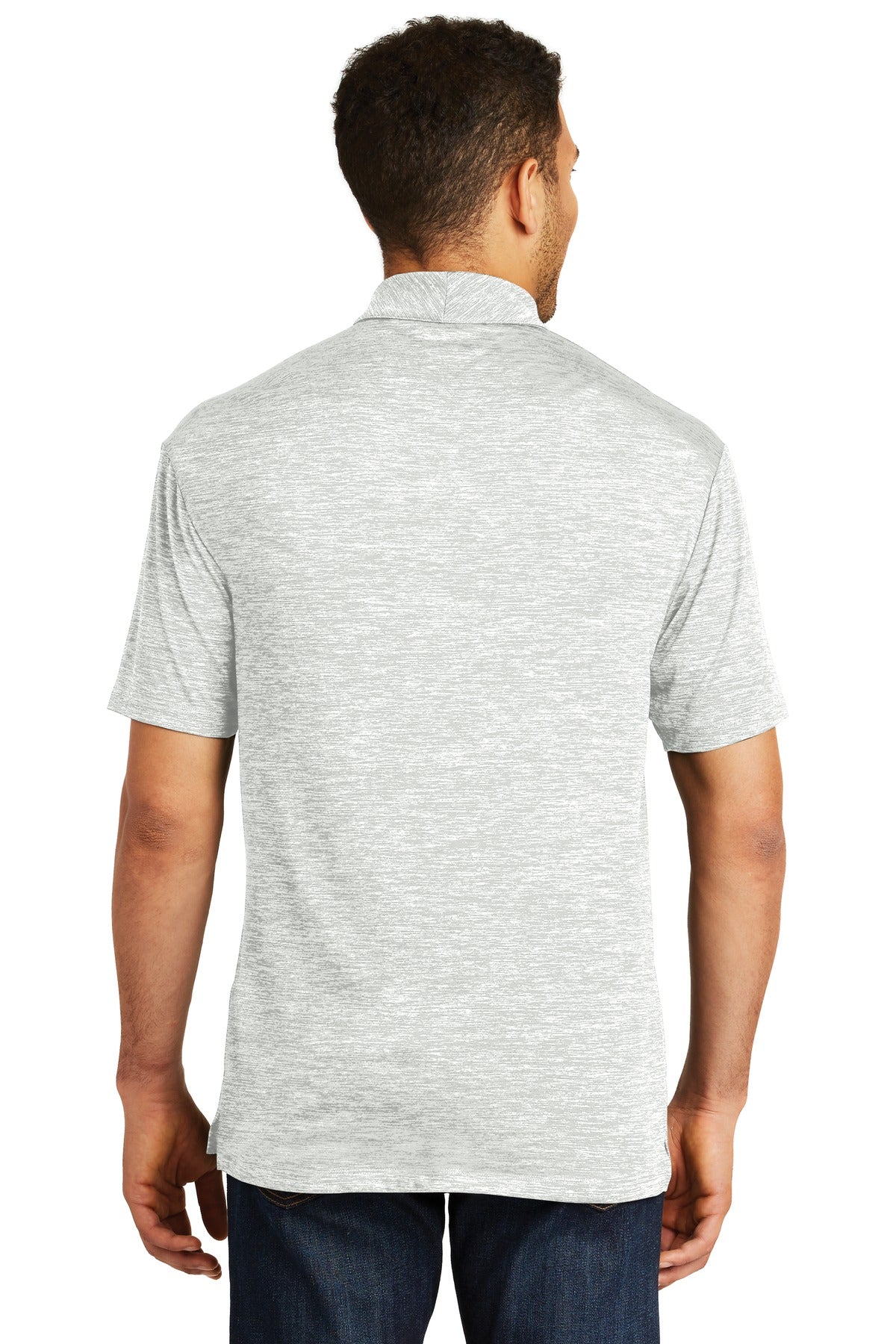 Silver Electrc Sport-Tek PosiCharge Electric Heather Polo. ST590