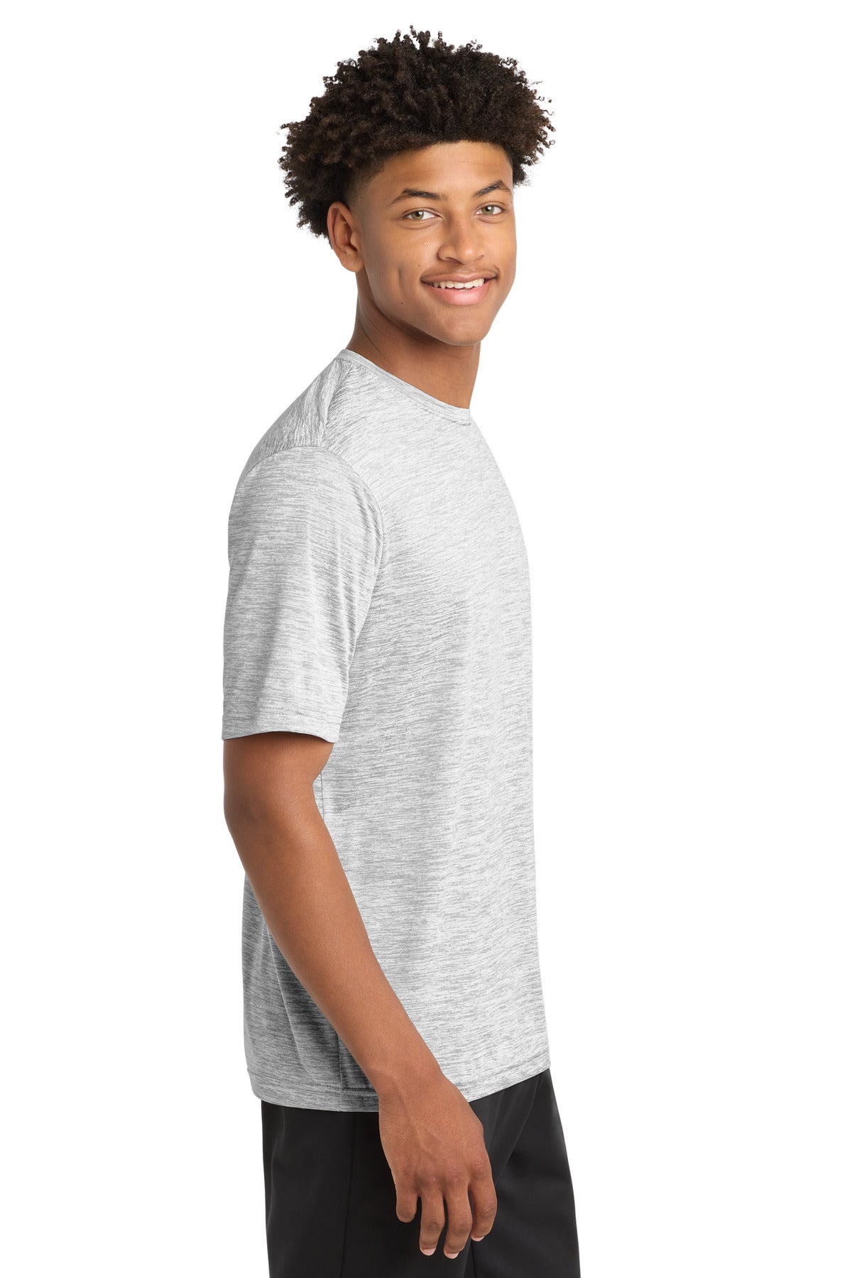 Silver Electrc Sport-Tek PosiCharge Electric Heather Tee. ST390