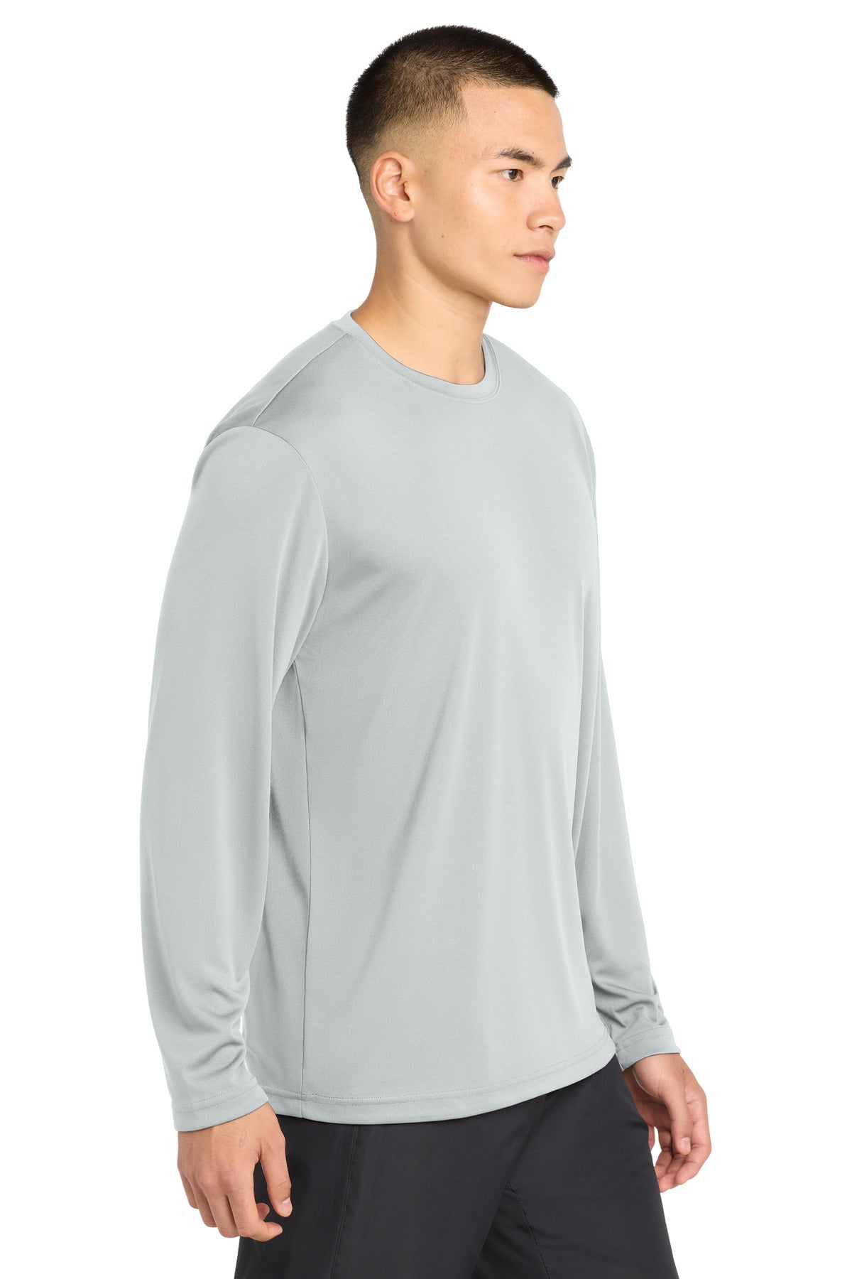 Silver Sport-Tek Tall Long Sleeve PosiCharge Competitor Tee. TST350LS