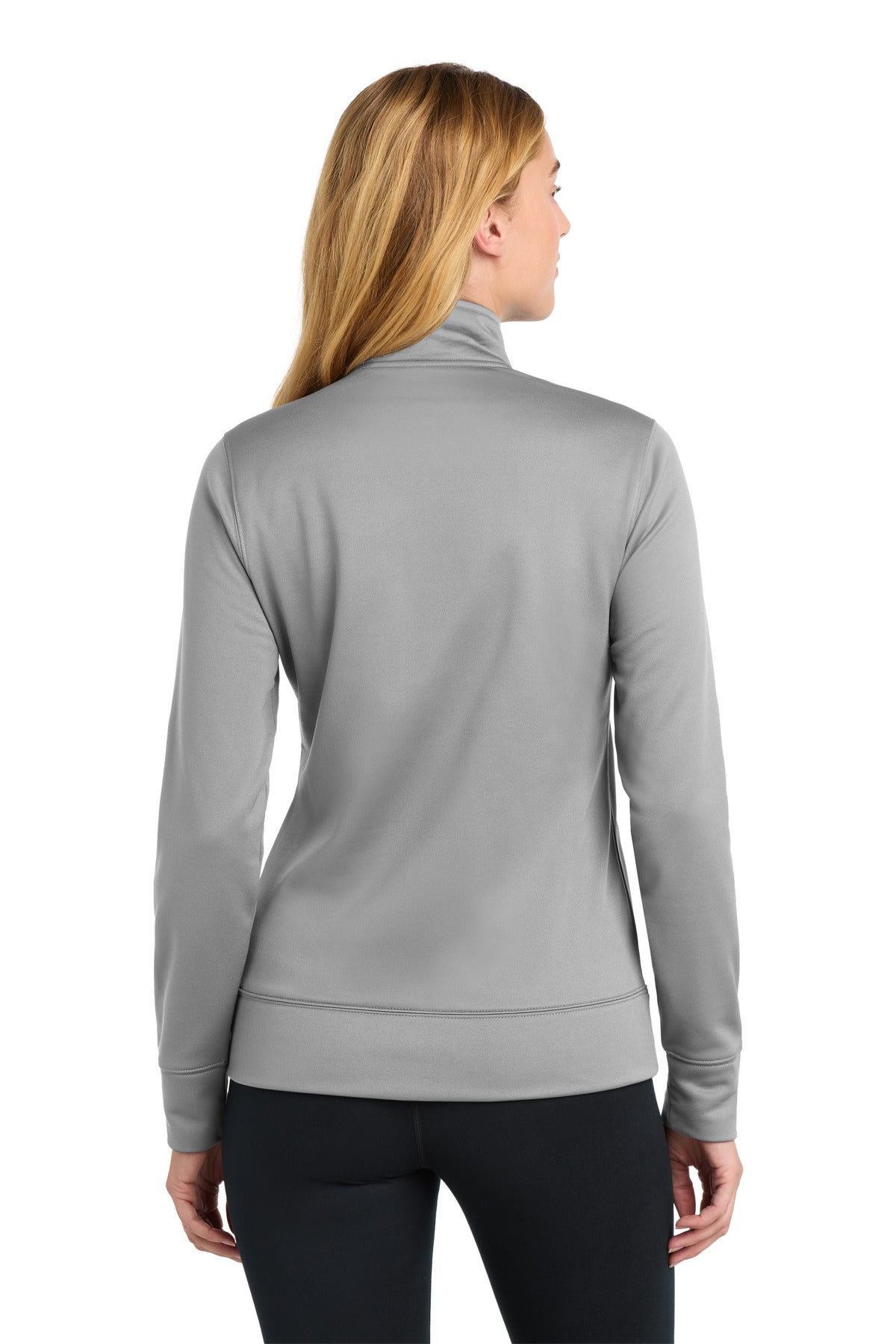 Silver Sport-Tek Women's Sport-Wick Fleece Full-Zip Jacket. LST241