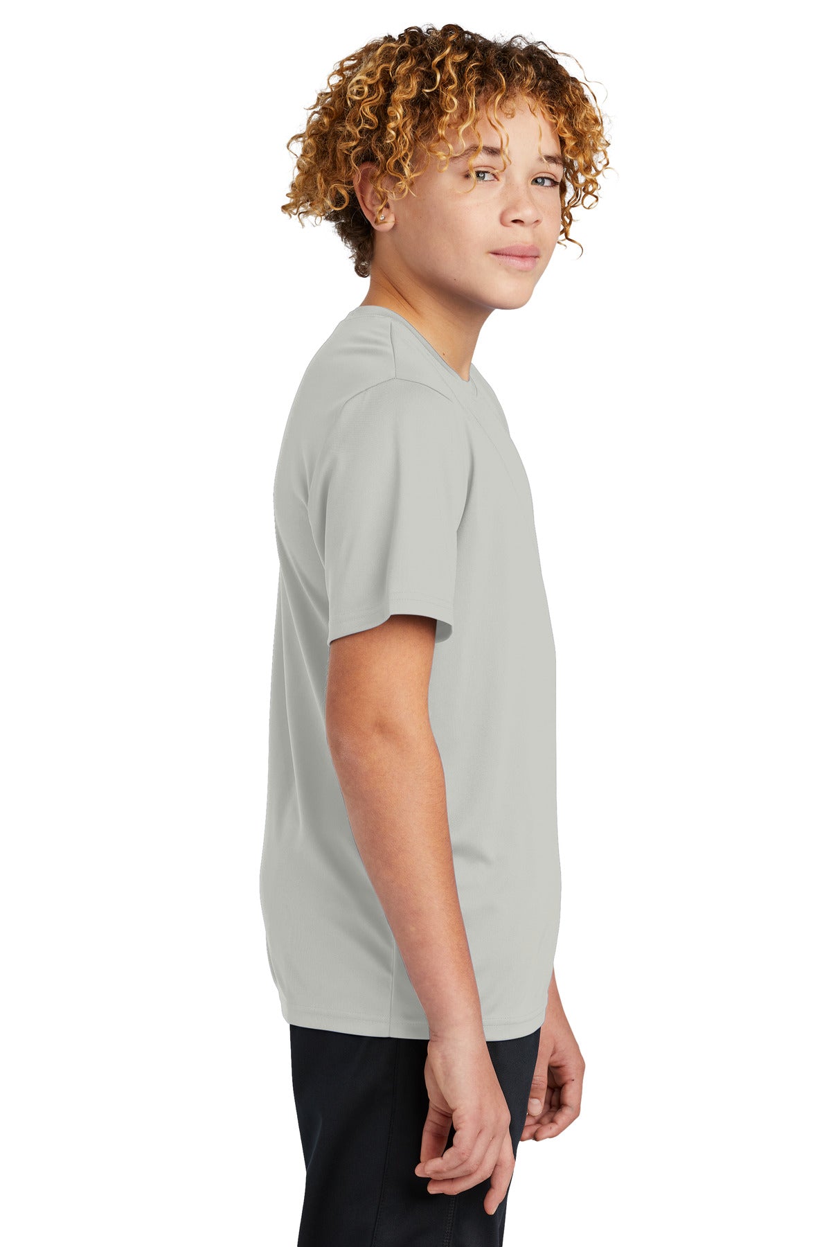 Silver Sport-Tek Youth PosiCharge Re-Compete Tee YST720