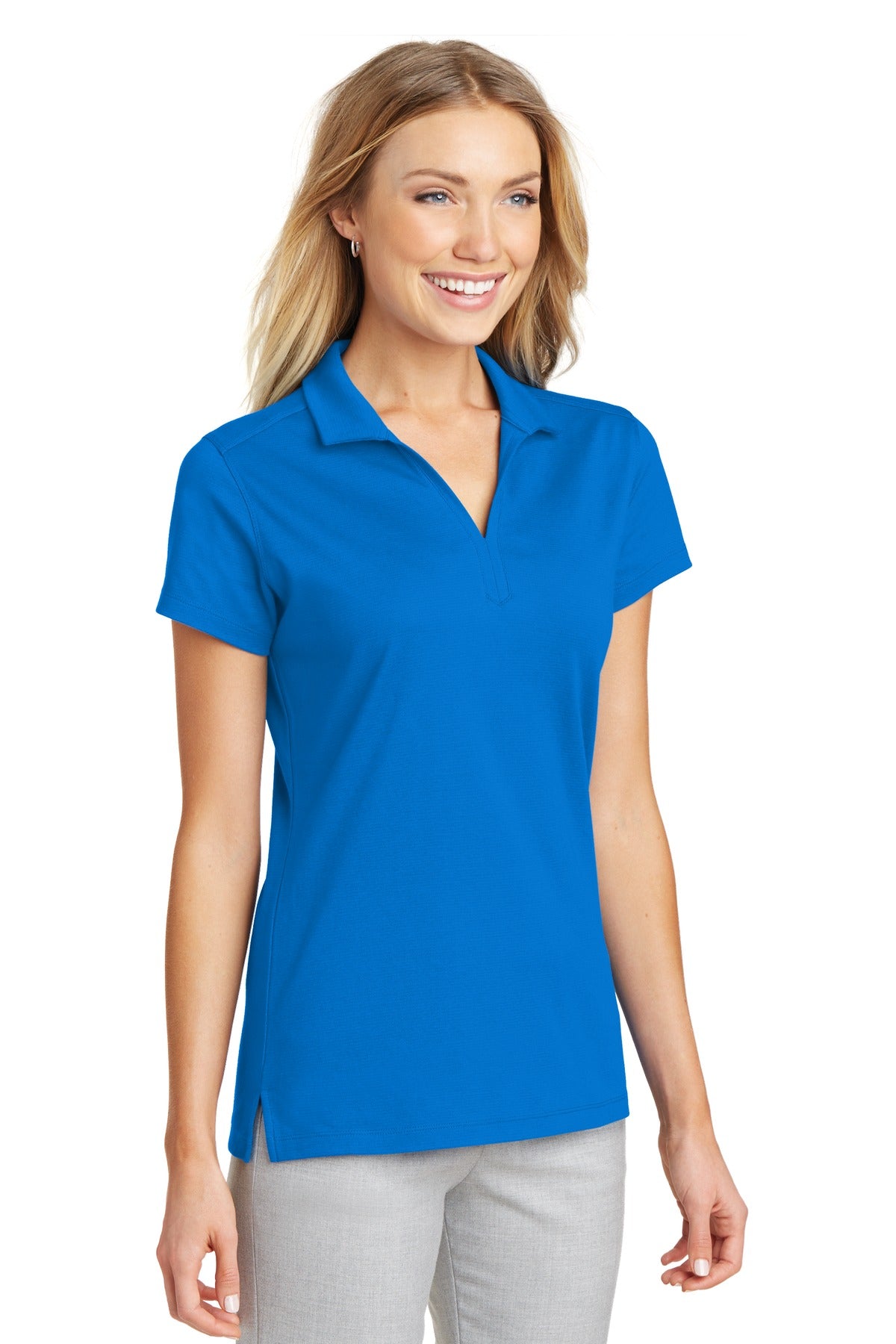 Skydiver Blue Port Authority Women's Rapid Dry Mesh Polo. L573