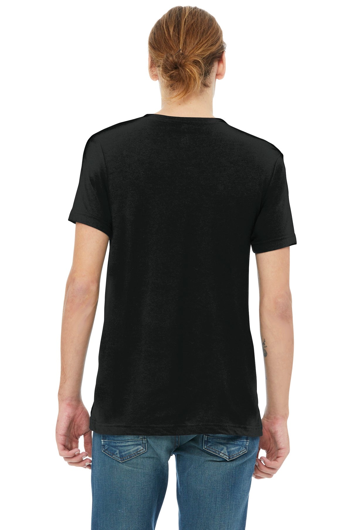 Sld Black TB BELLA+CANVAS Unisex Triblend Short Sleeve V-Neck Te. BC3415