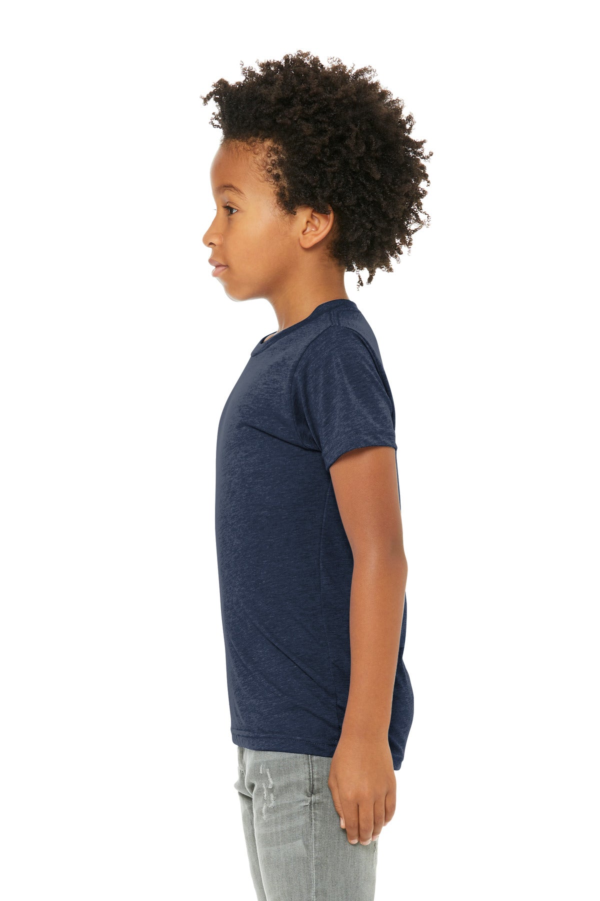 Sld Navy Tb BELLA+CANVAS Youth Triblend Short Sleeve Tee. BC3413Y
