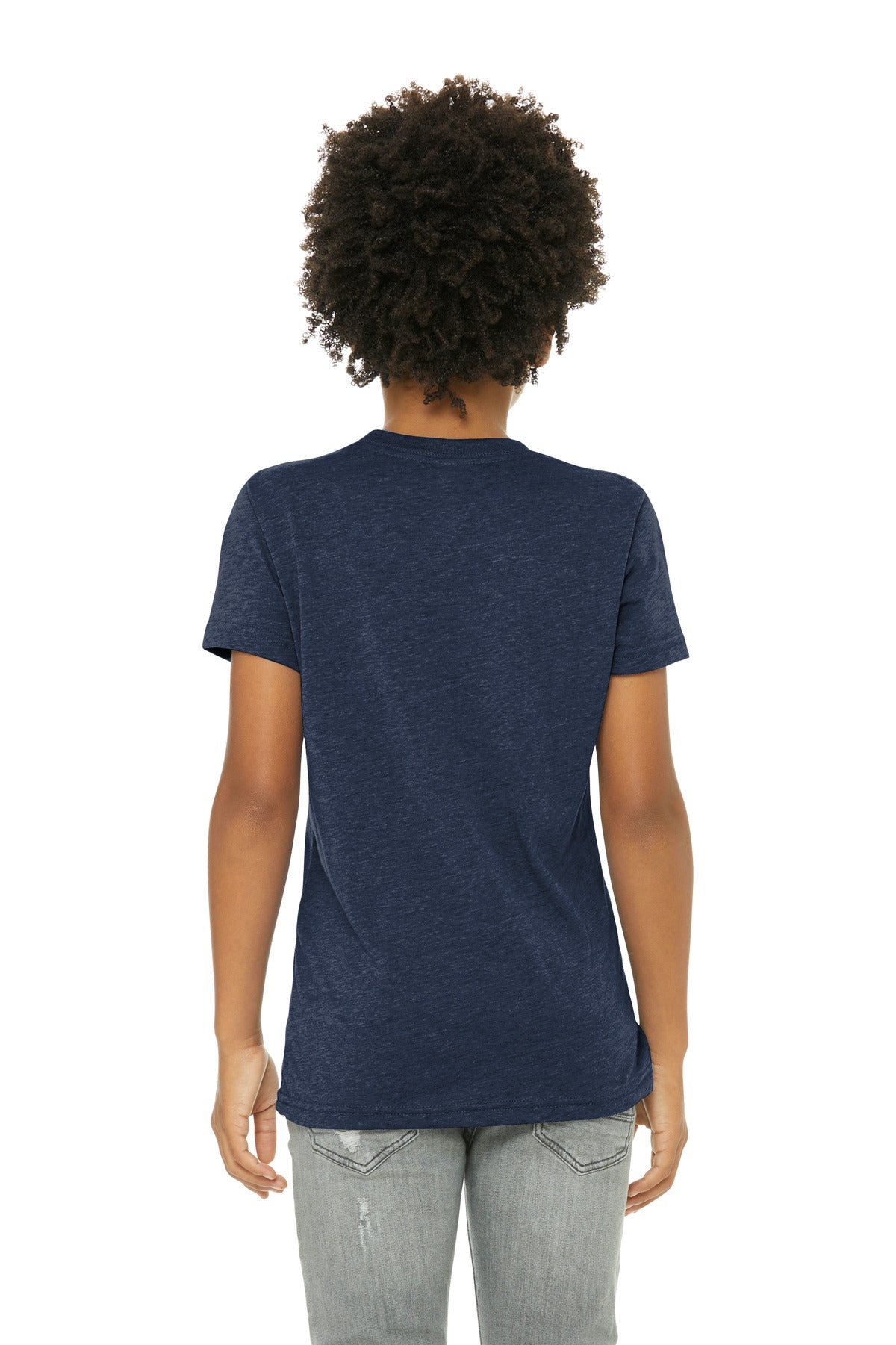 Sld Navy Tb BELLA+CANVAS Youth Triblend Short Sleeve Tee. BC3413Y