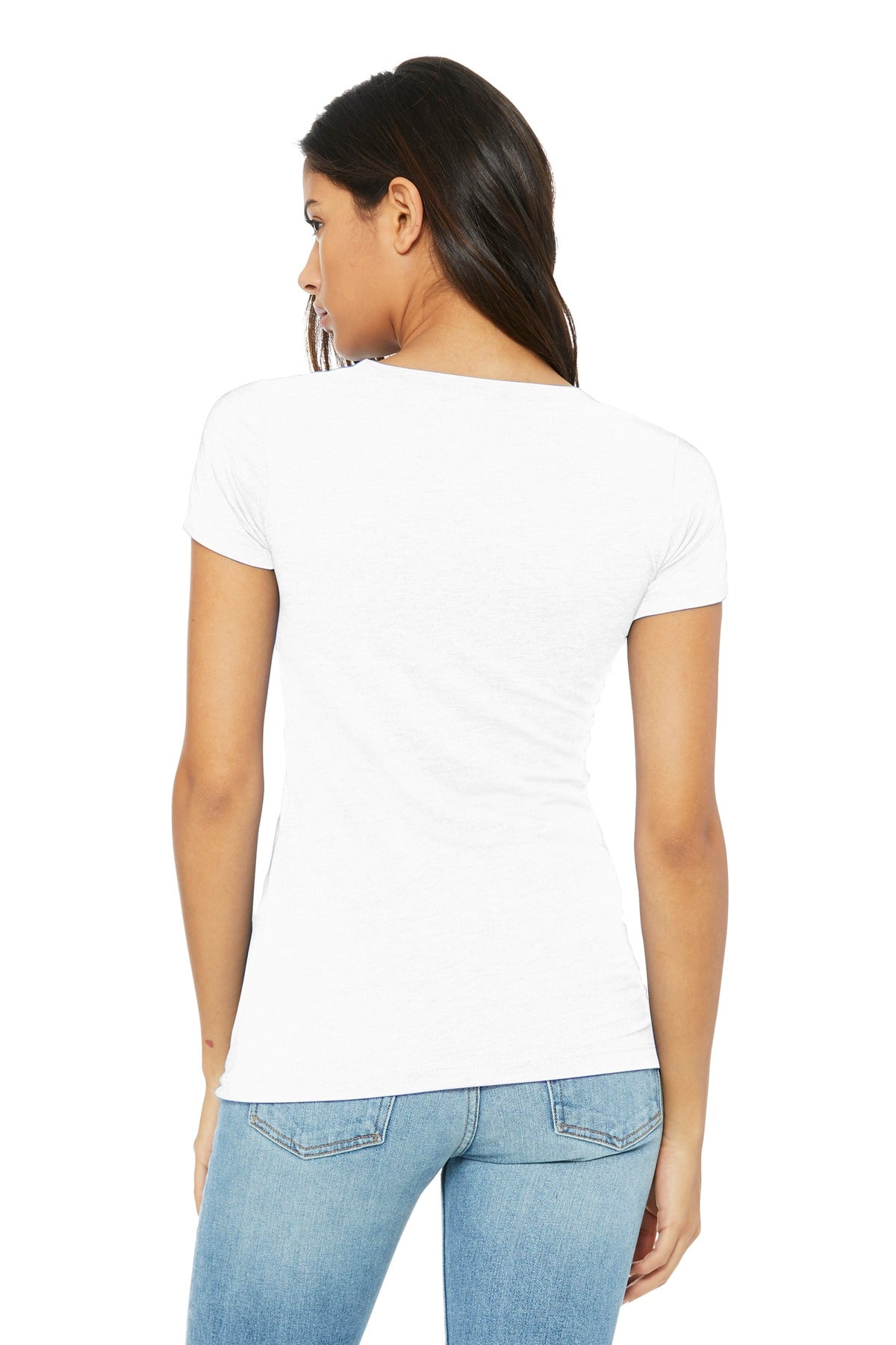 Sld White TB BELLA+CANVAS Women's Triblend Short Sleeve Tee. BC8413