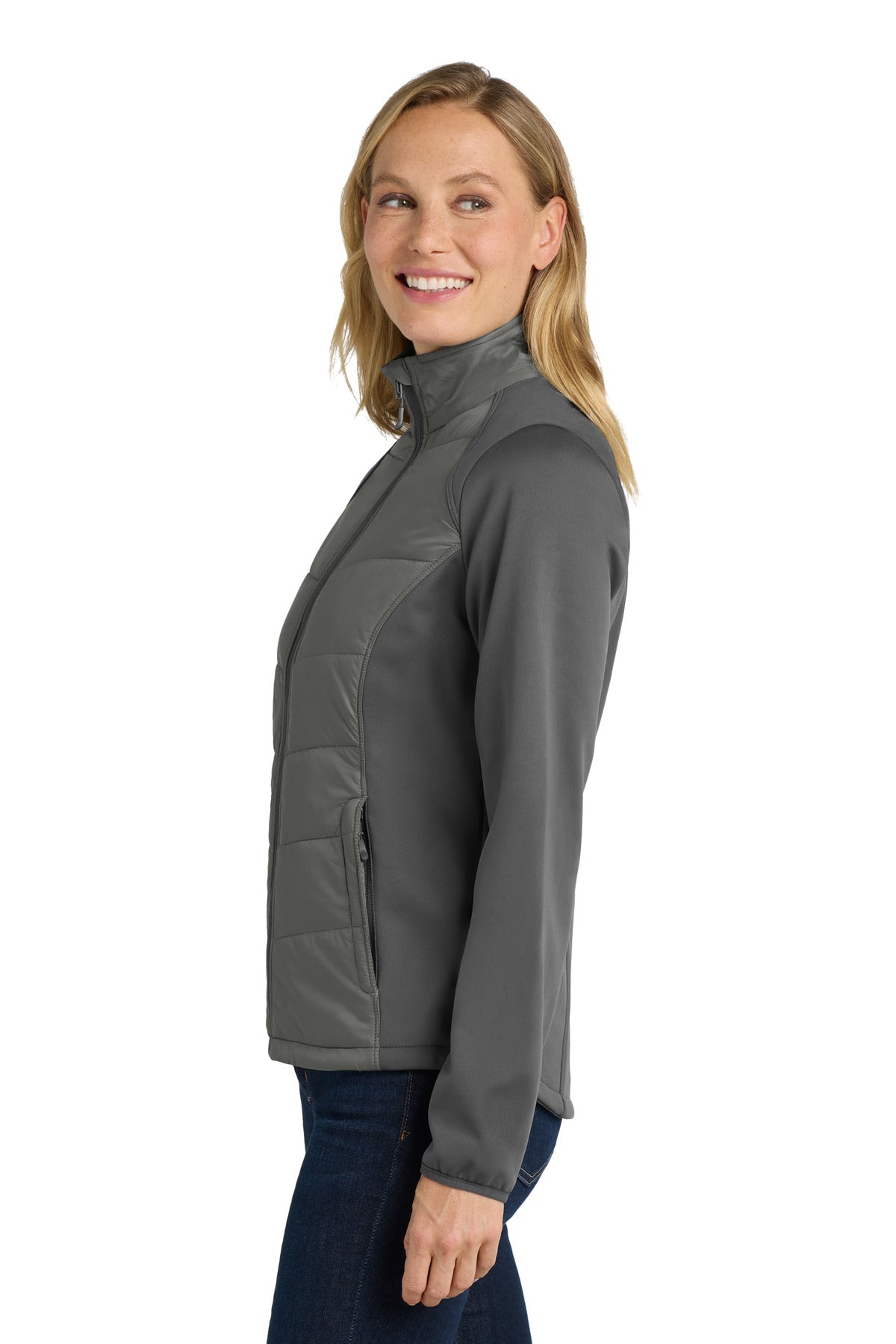 Smoke Gy/Gy St Port Authority Women's Hybrid Soft Shell Jacket. L787