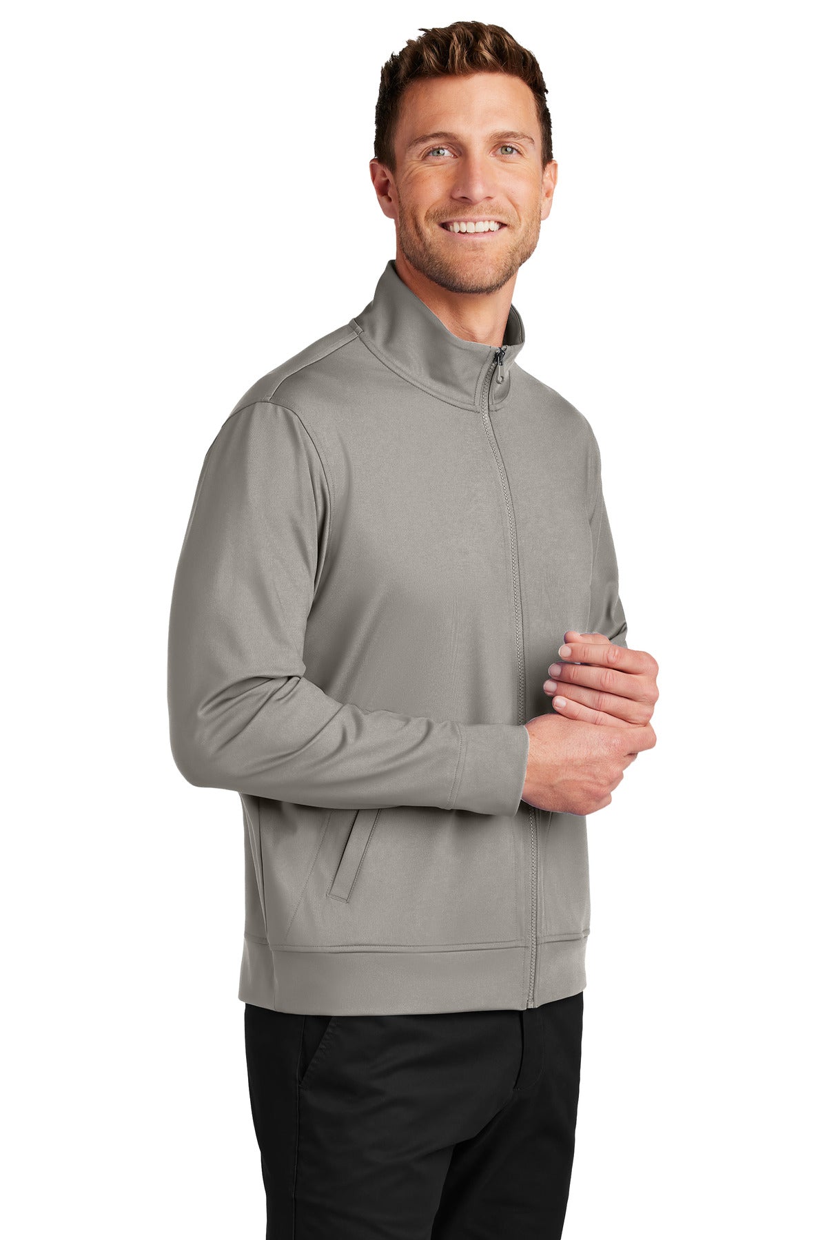 SmokeGrey Port Authority C-FREE Double Knit Full-Zip K881