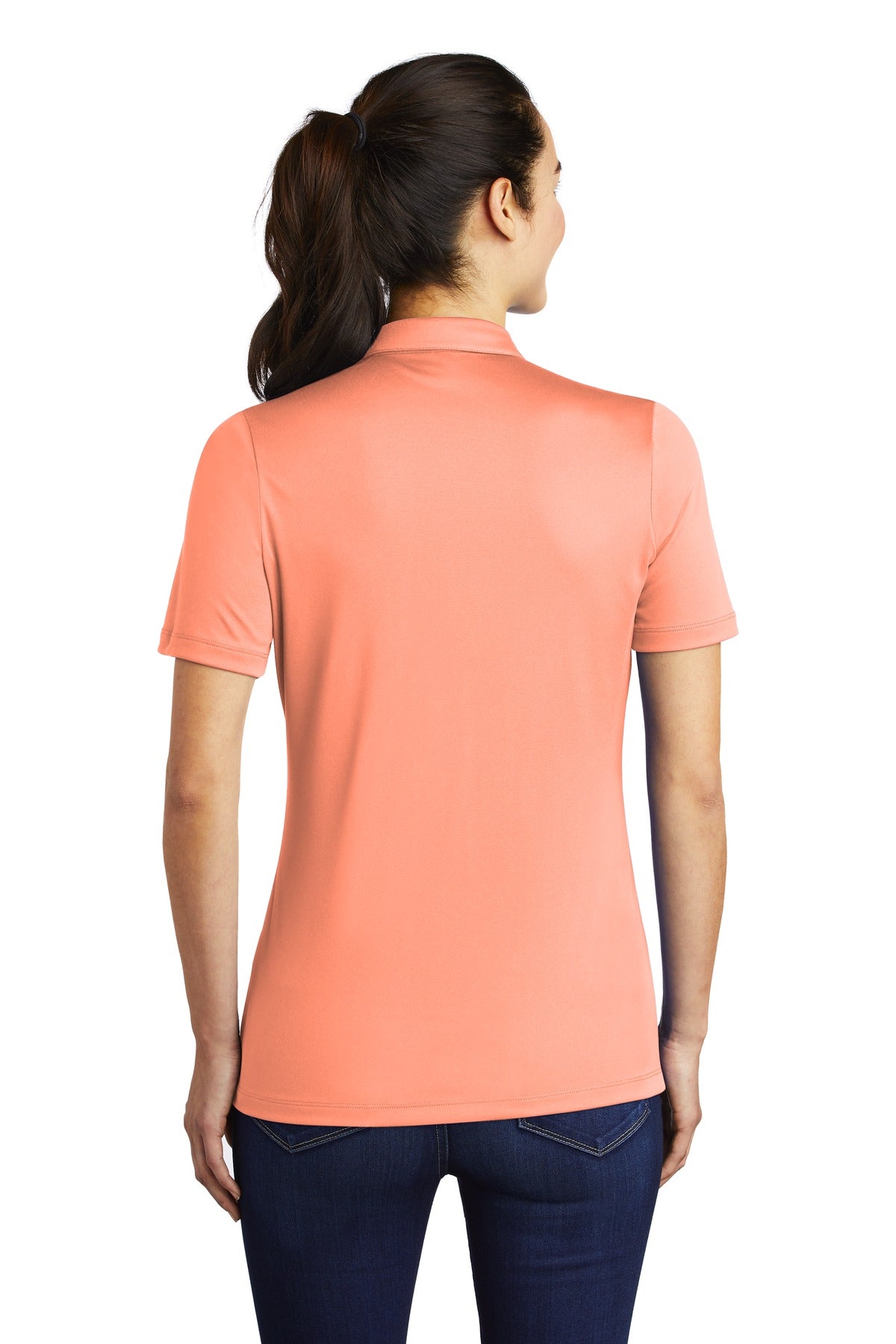 Soft Coral Sport-Tek Women's Posi-UV Pro Polo. LST520