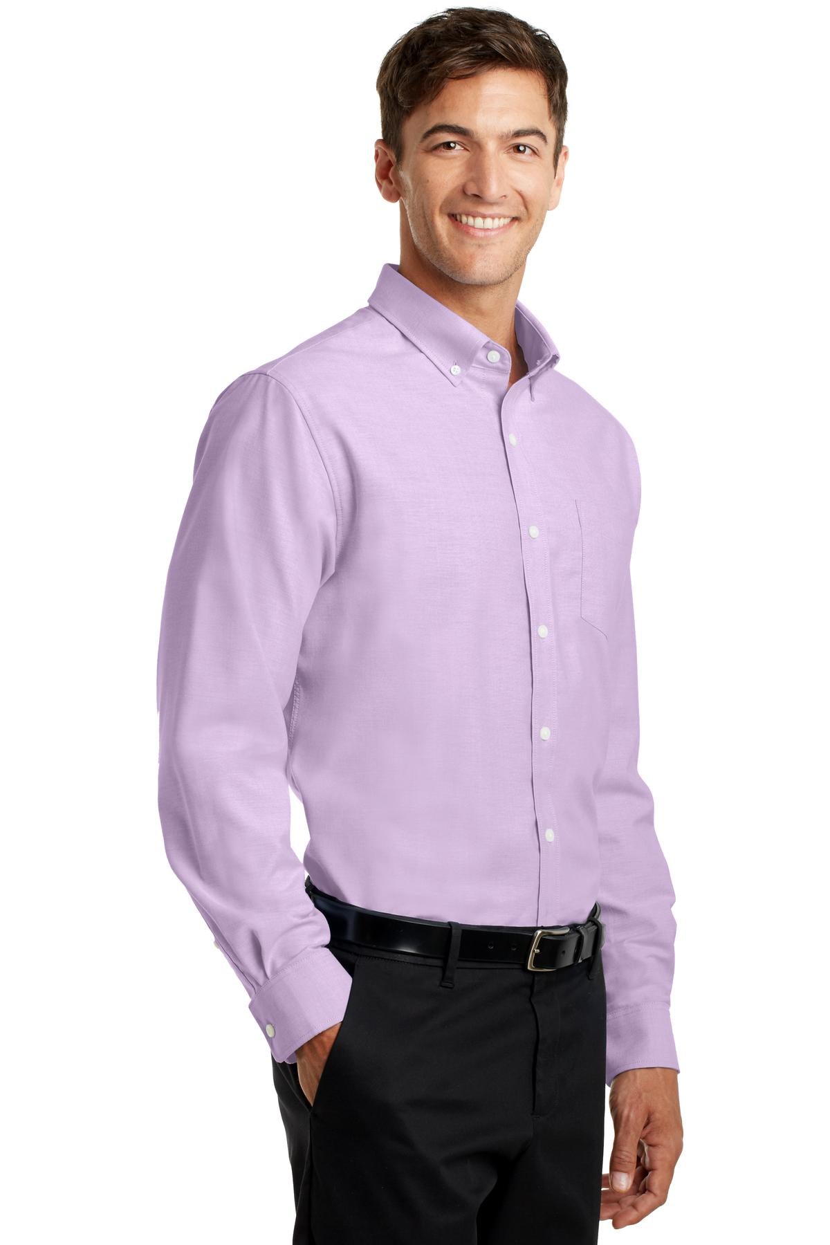 Soft Purple Port Authority SuperPro Oxford Shirt. S658