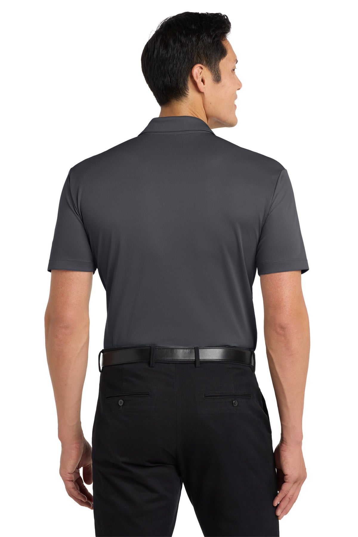 Steel Grey Port Authority Silk Touch Performance Pocket Polo. K540P