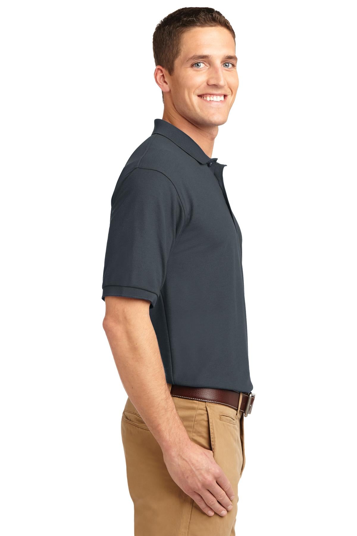 Steel Grey Port Authority Tall Silk Touch Polo. TLK500