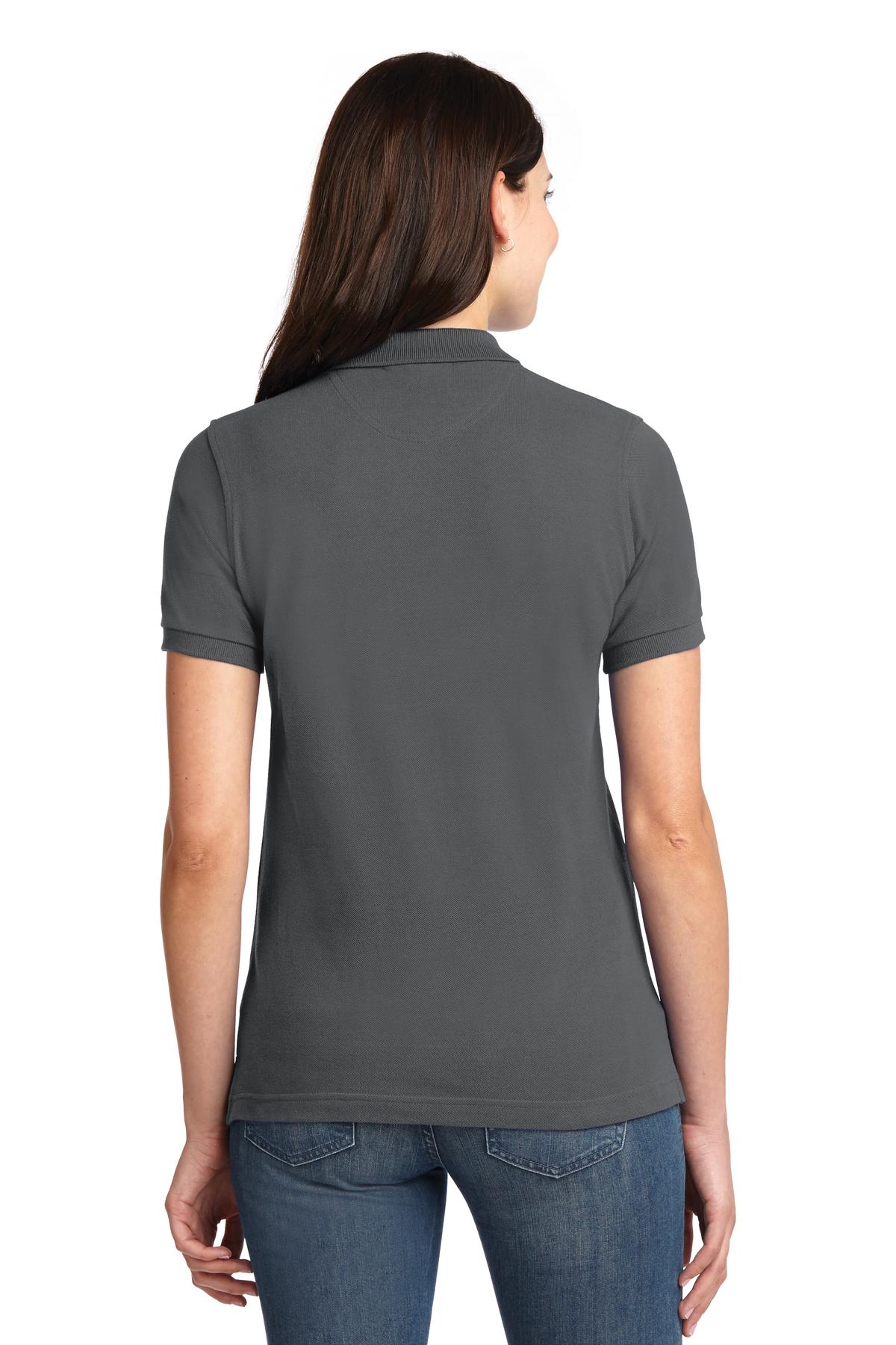 Steel Grey Port Authority Women's Heavyweight Cotton Pique Polo. L420