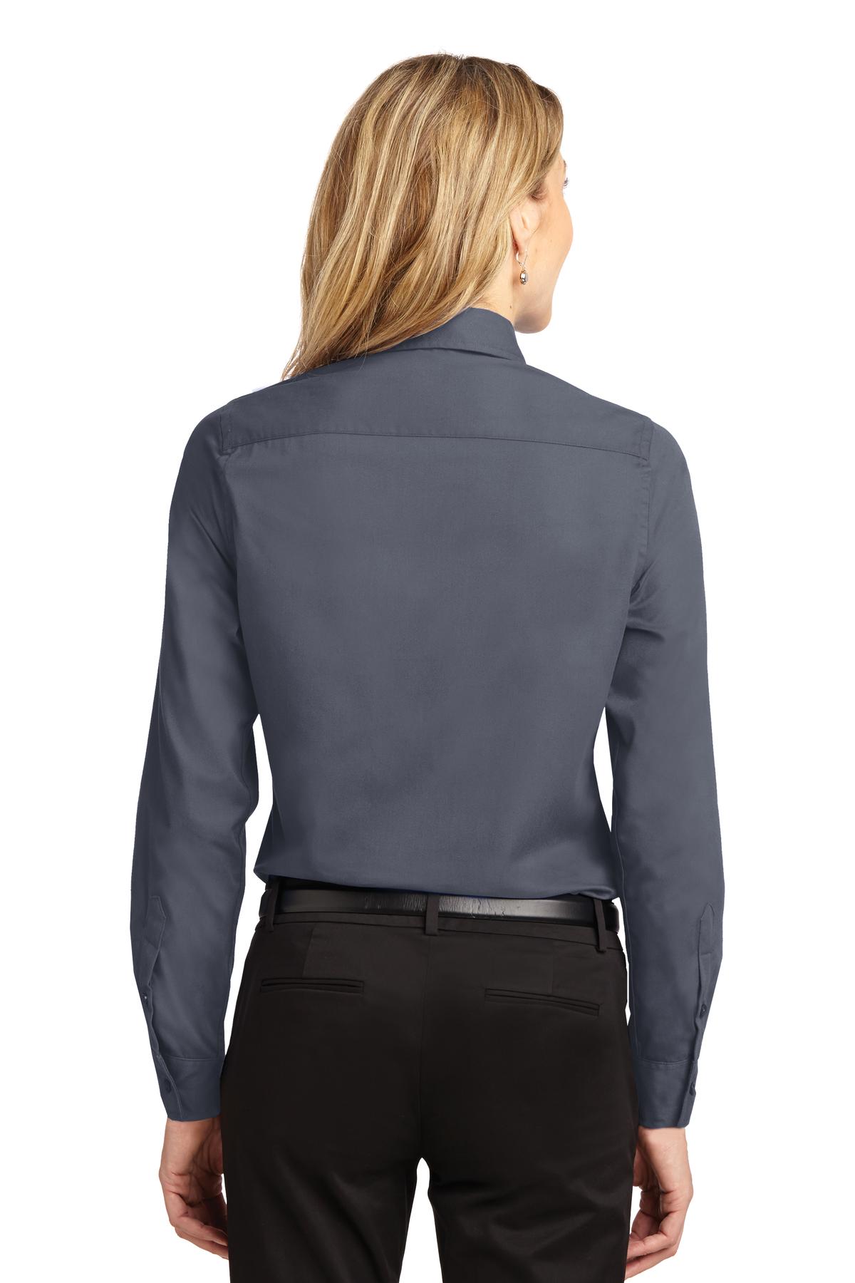 Steel Grey Port Authority Women's Long Sleeve Easy Care Shirt. L608