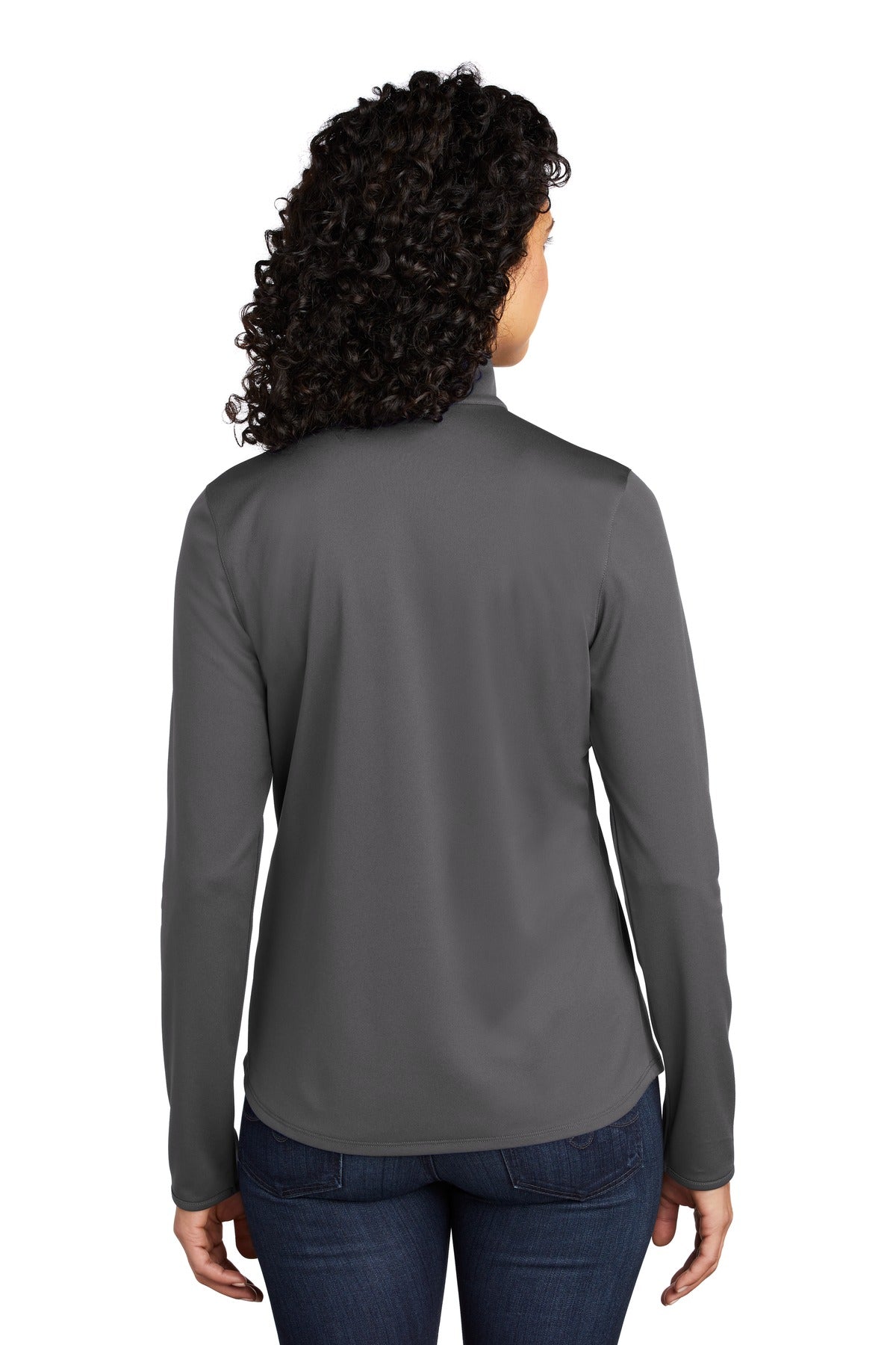 Steel Grey/Blk Port Authority Women's Silk Touch Performance 1/4-Zip LK584