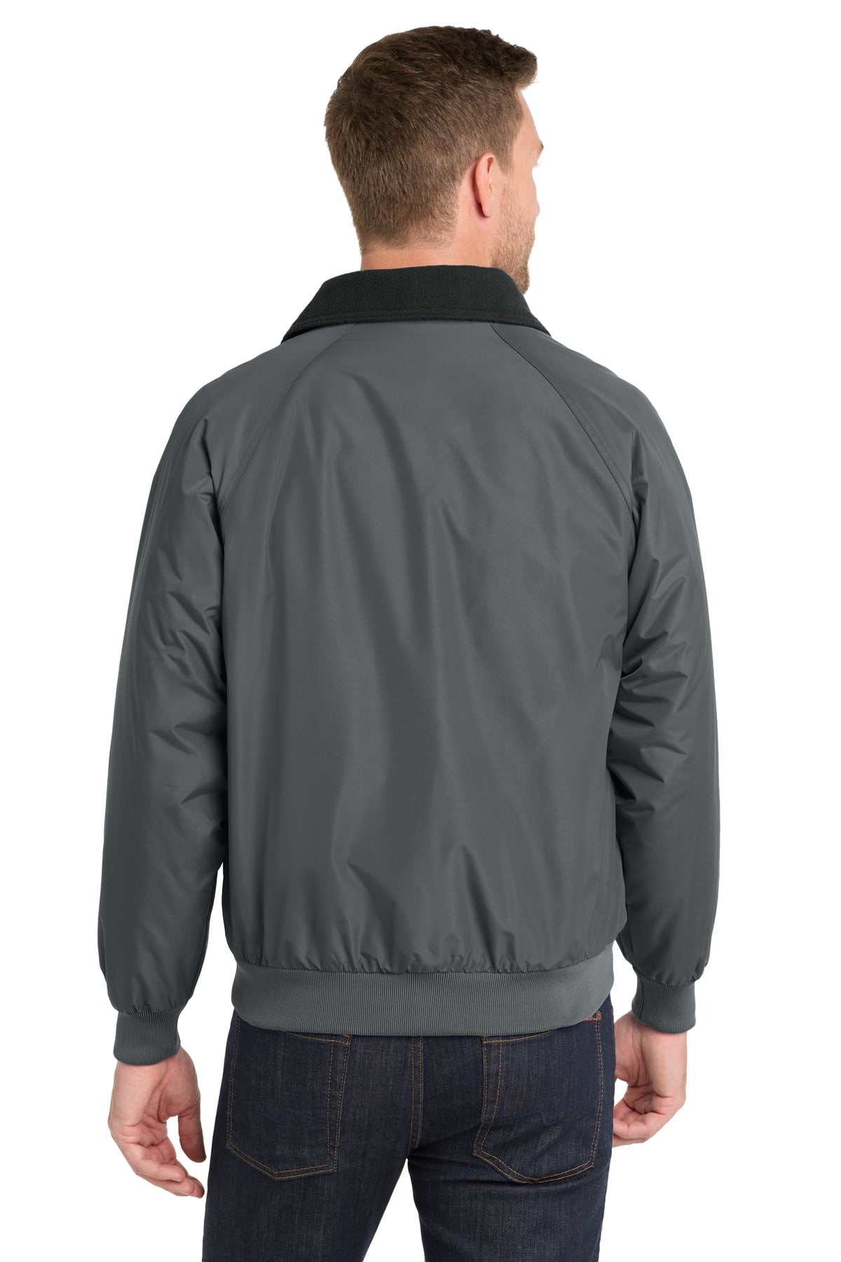 Steel Gry/T Bk Port Authority Challenger Jacket. J754