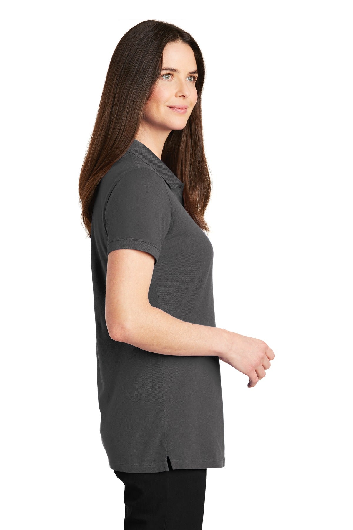 Sterling Grey Port Authority Women's EZCotton Polo. LK8000