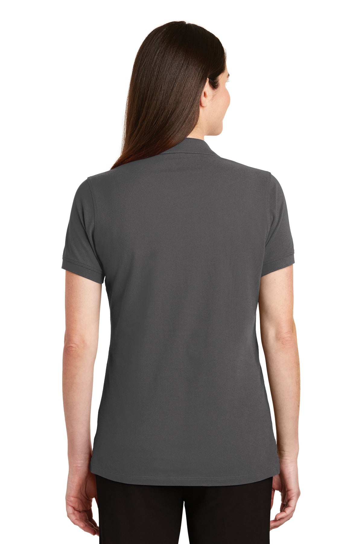 Sterling Grey Port Authority Women's EZCotton Polo. LK8000