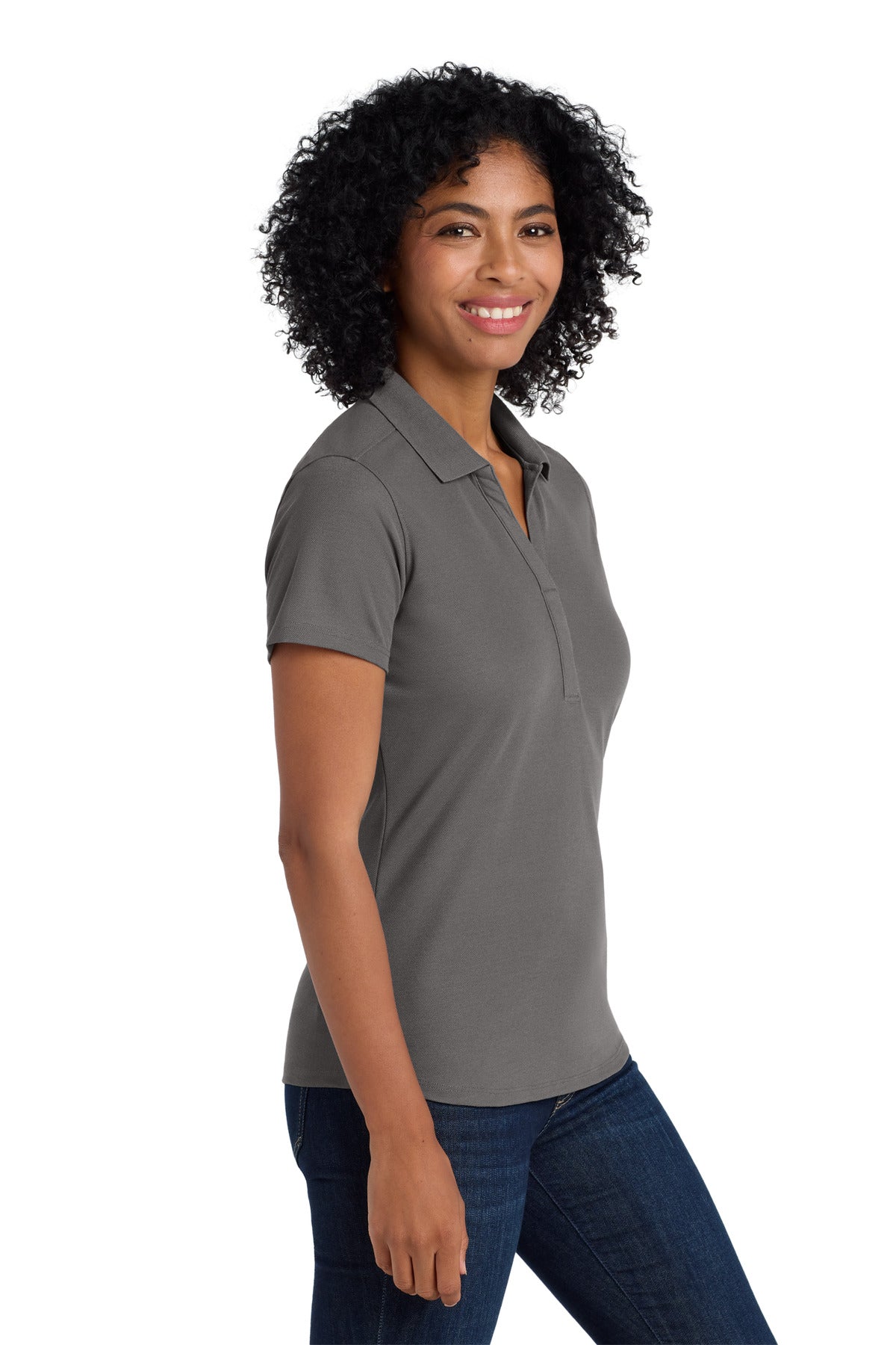 Sterling Grey Port Authority Women's EZPerformance Pique Polo. LK600